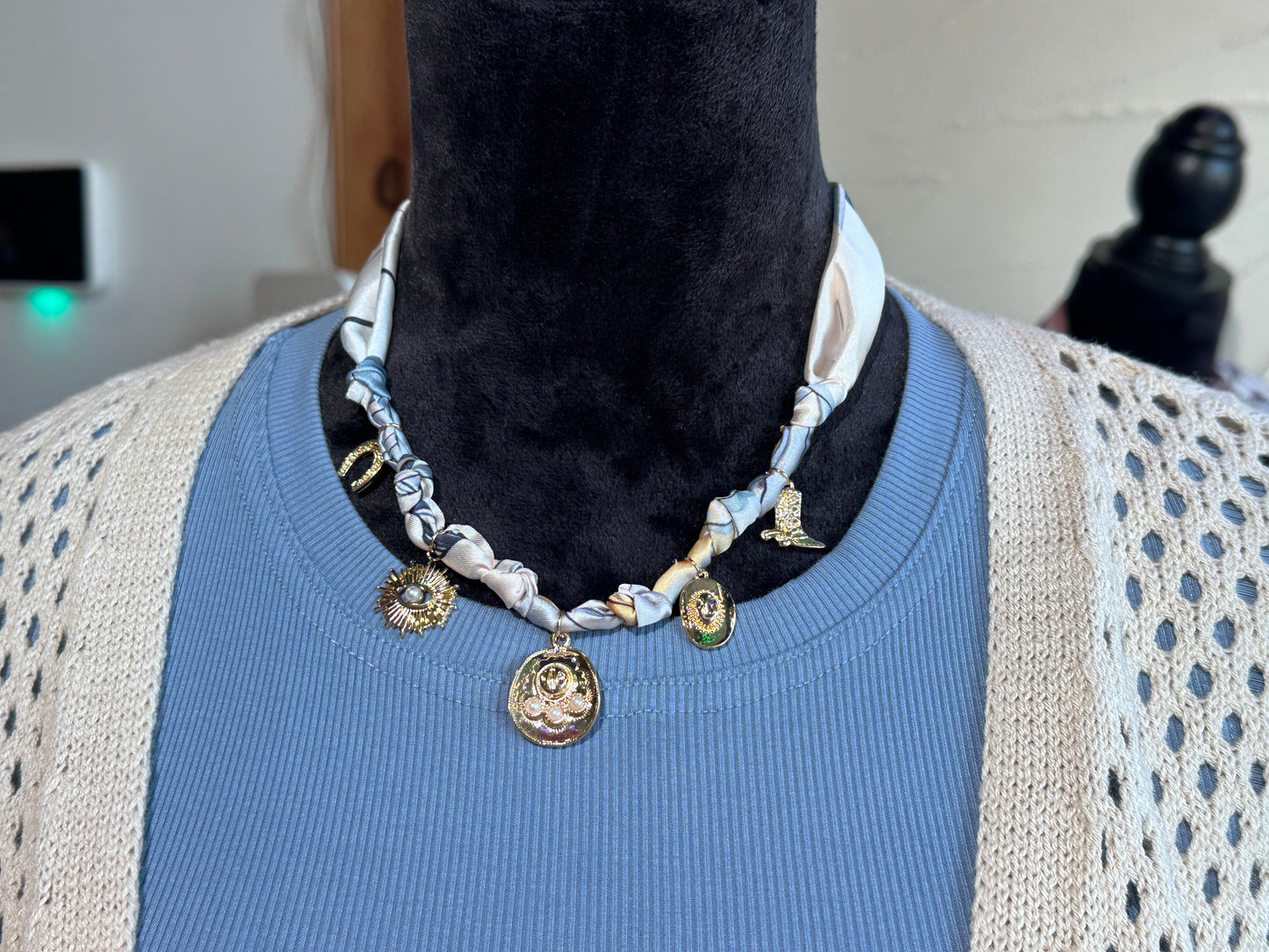 Blue Heart Charm Necklace