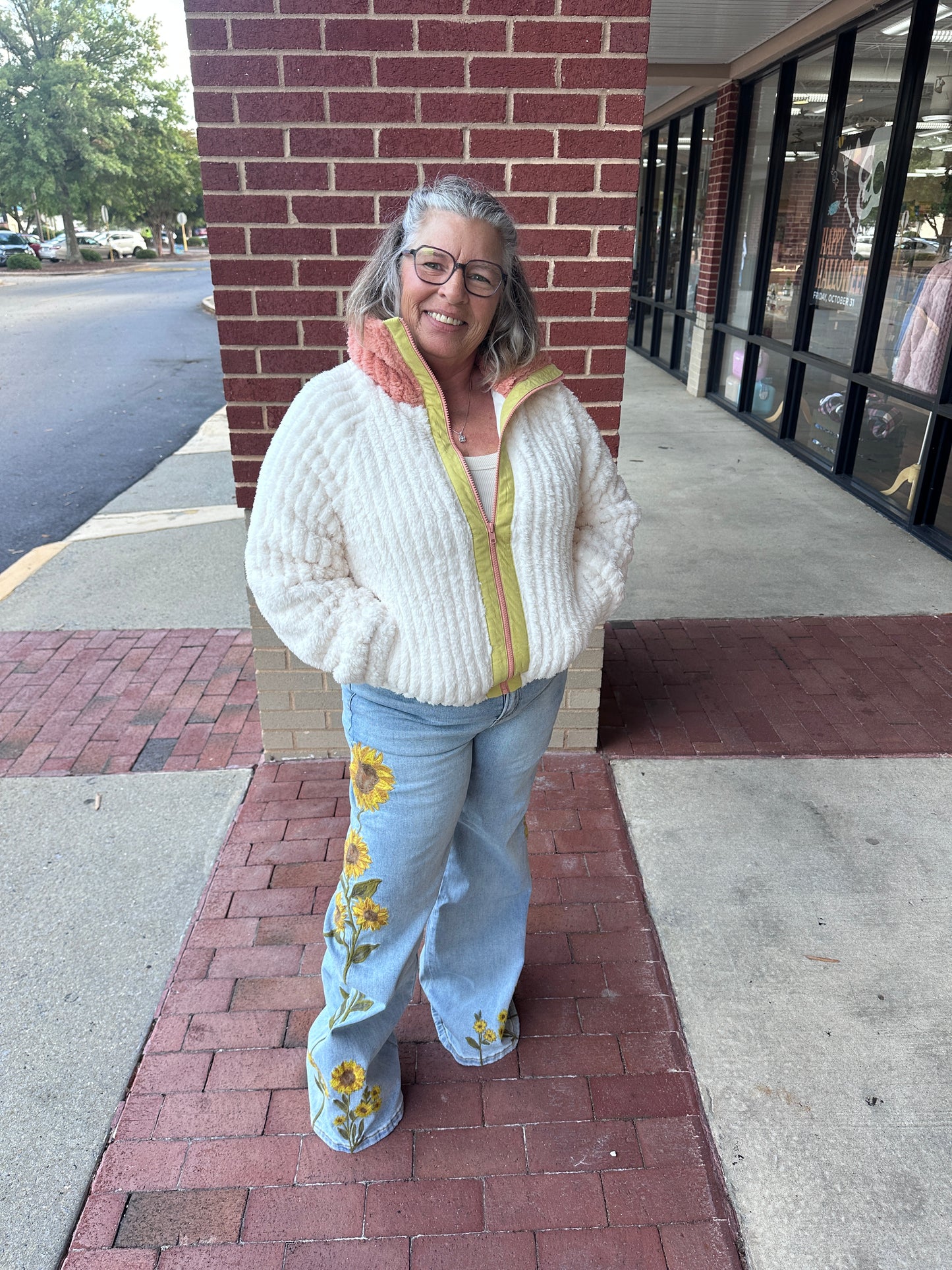Sunflower Embroidered Jeans (OLI&HALI)