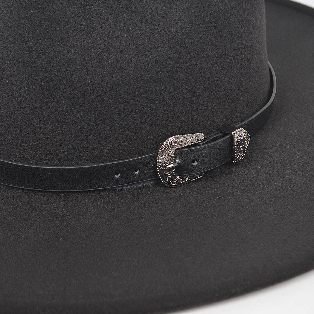 Leather Buckle Detail Fedora.