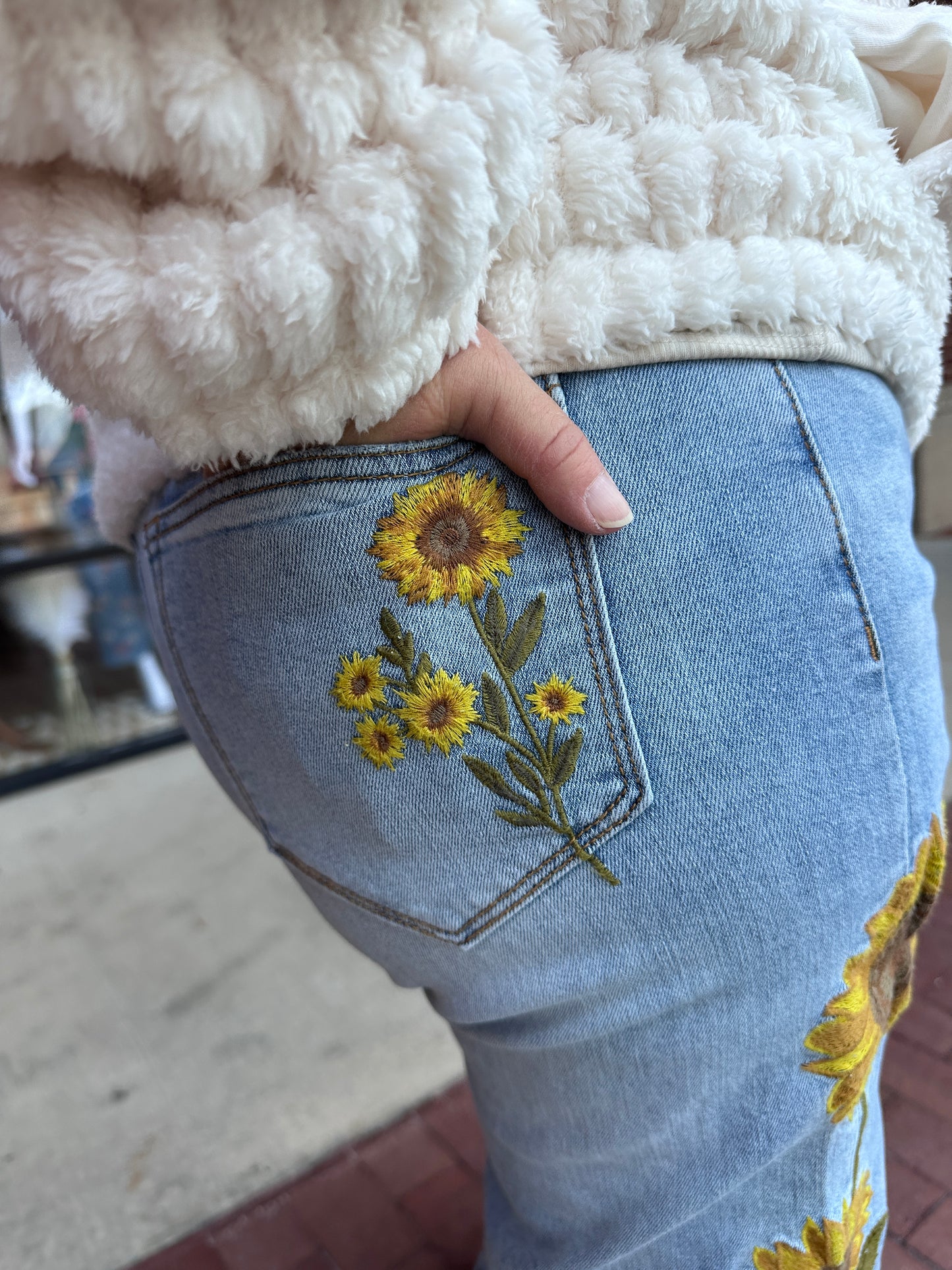 Sunflower Embroidered Jeans (OLI&HALI)