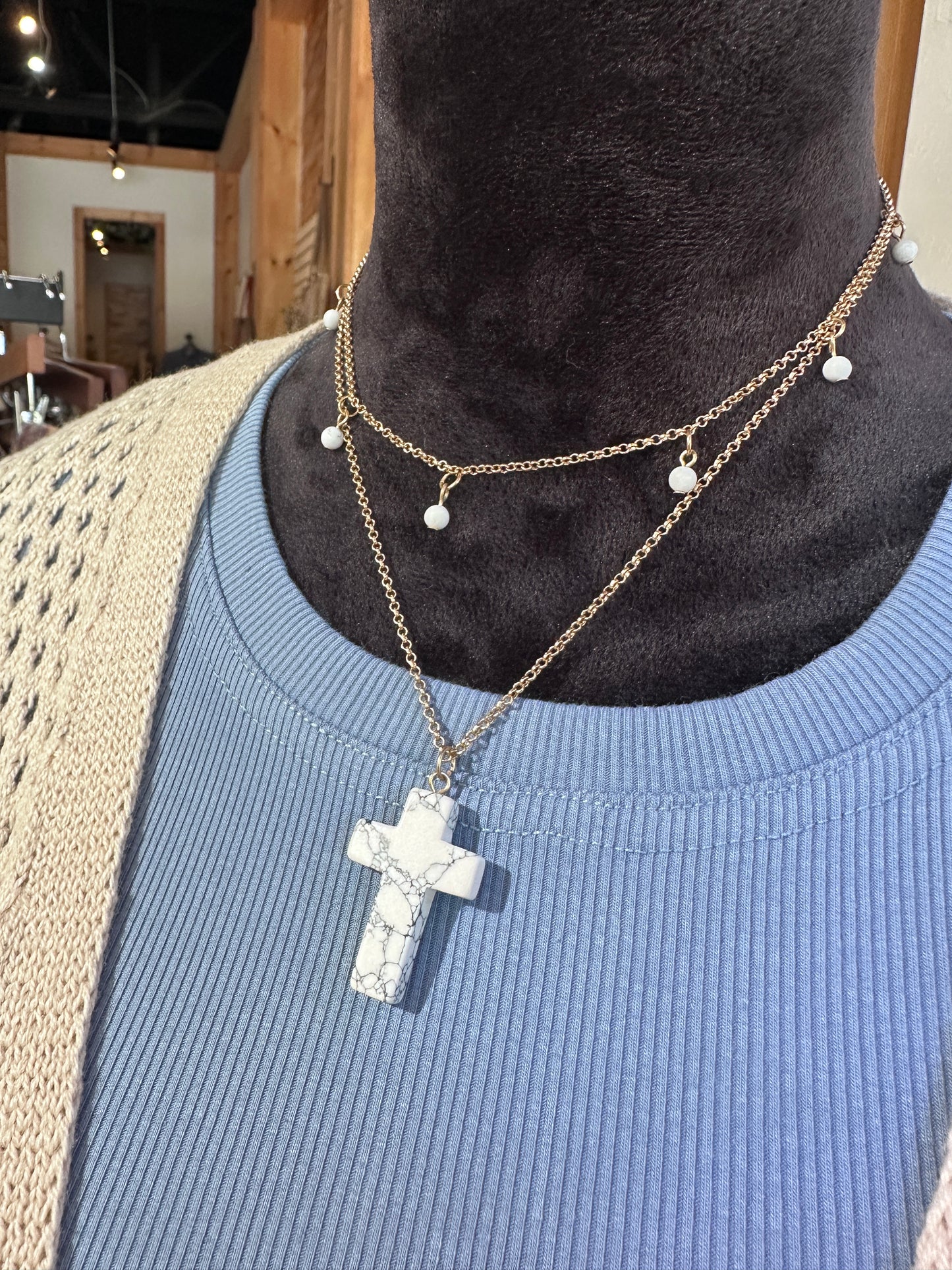 Cross Stone Necklace