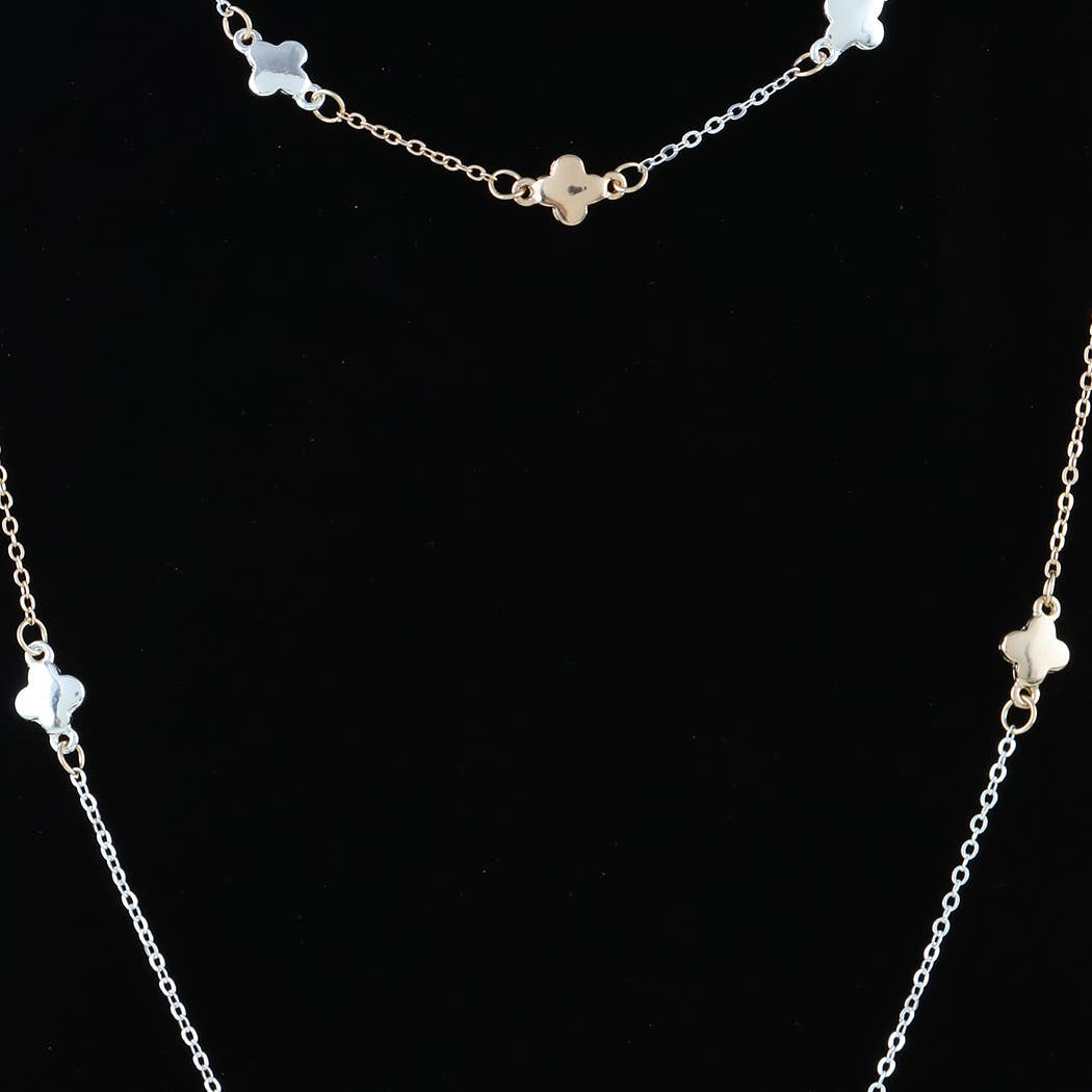 Multi Clover Charm Chain Necklace