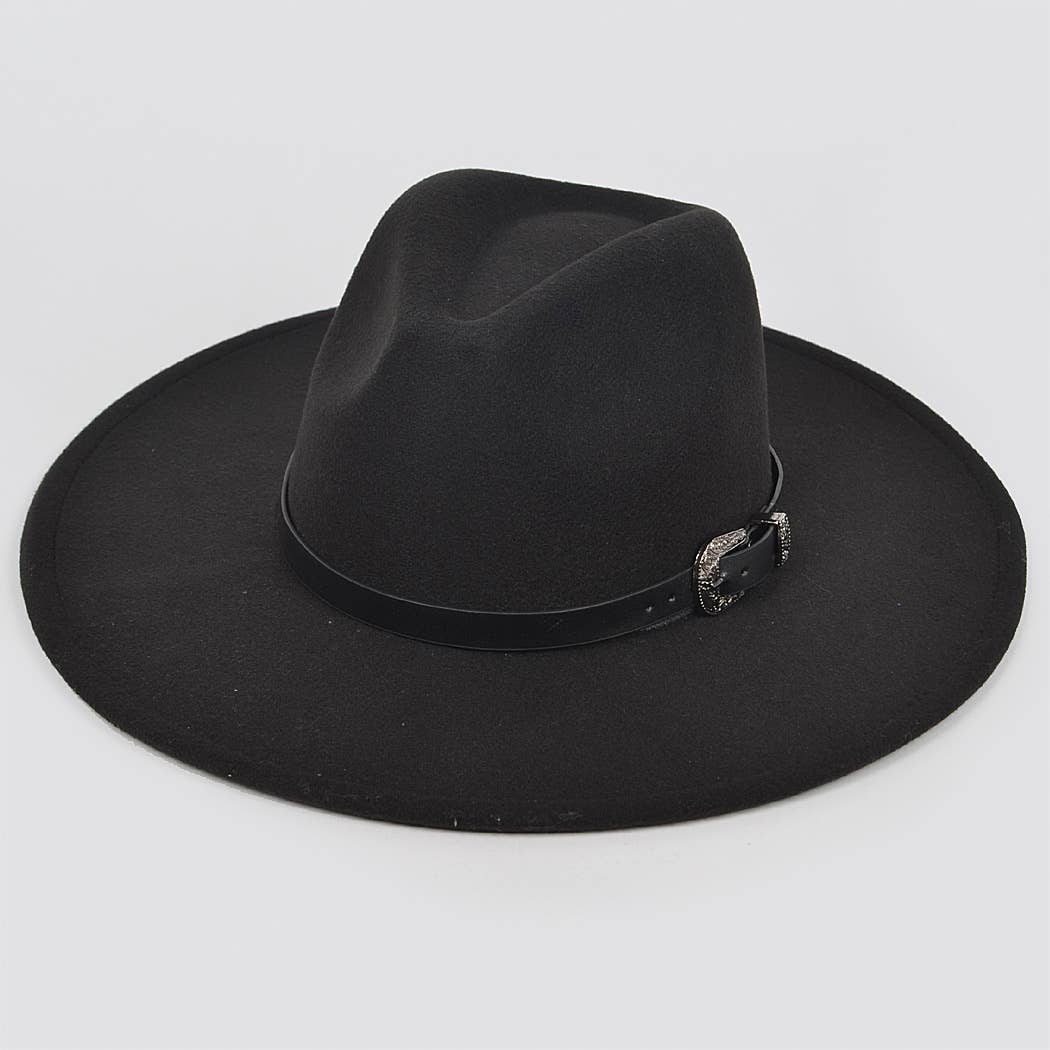 Leather Buckle Detail Fedora.