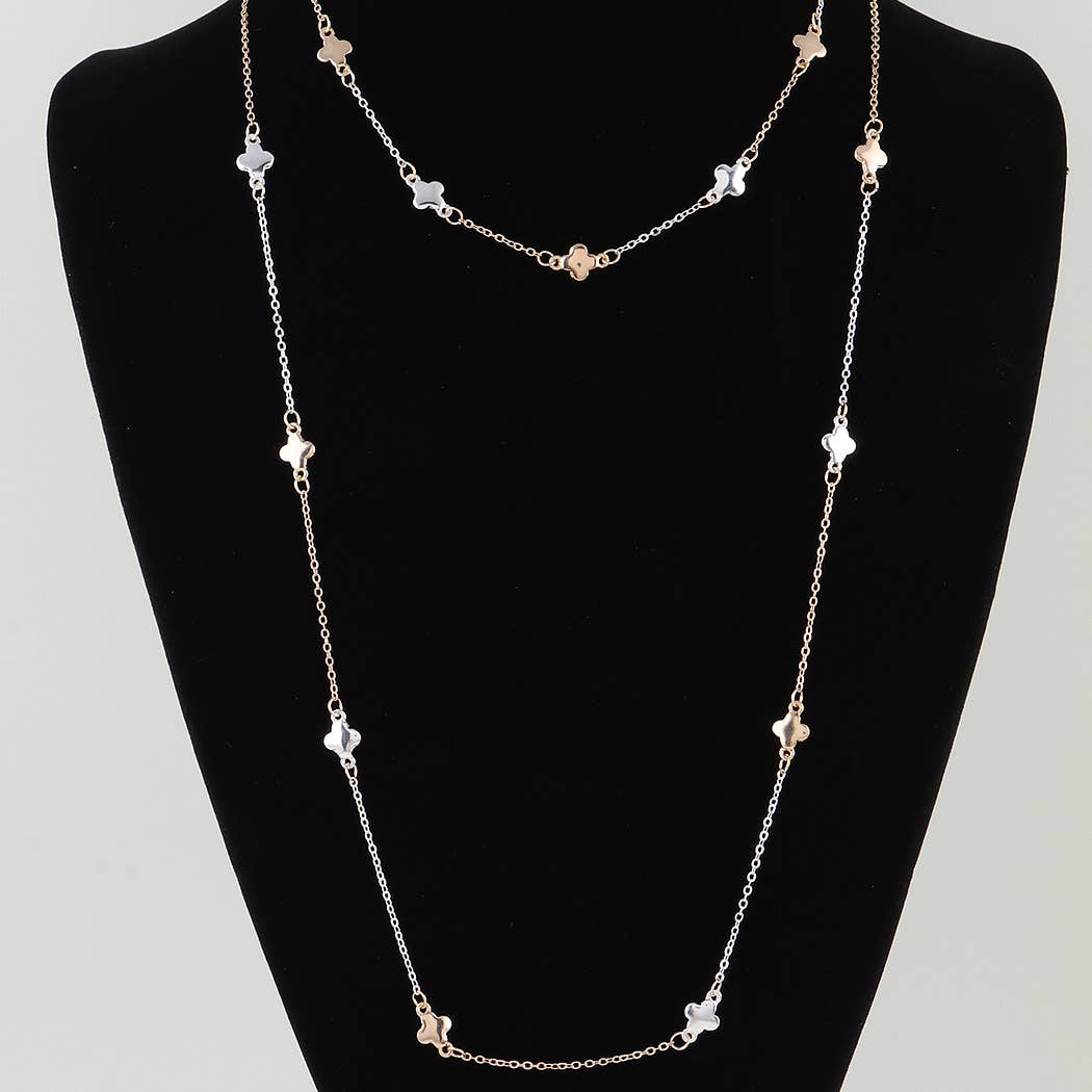 Multi Clover Charm Chain Necklace