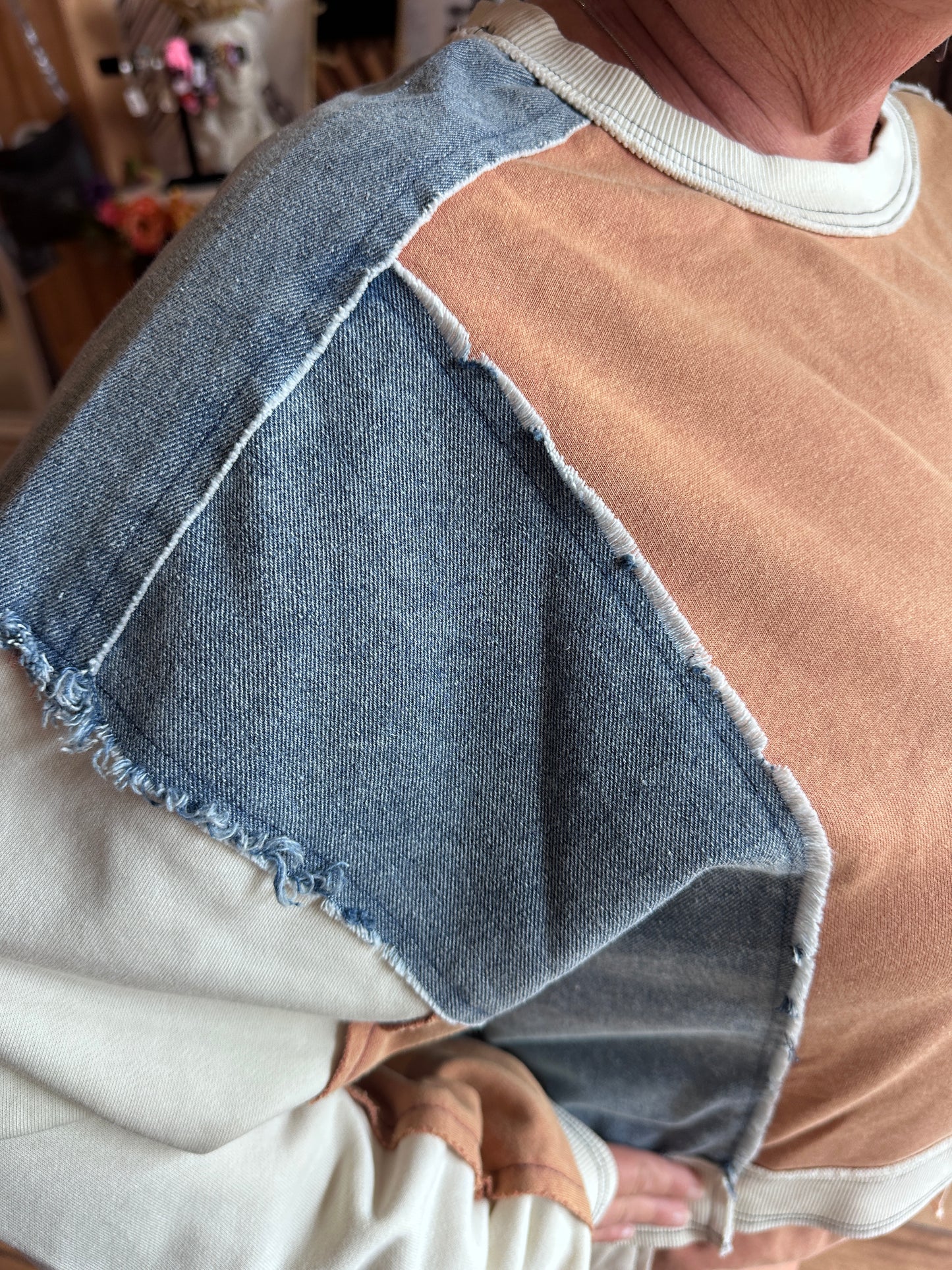 Drawstring Denim Edged Pants (eesome)