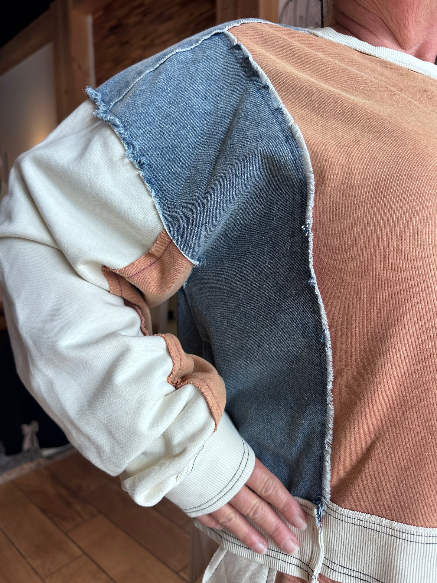 Drawstring Denim Edged Pants (eesome)