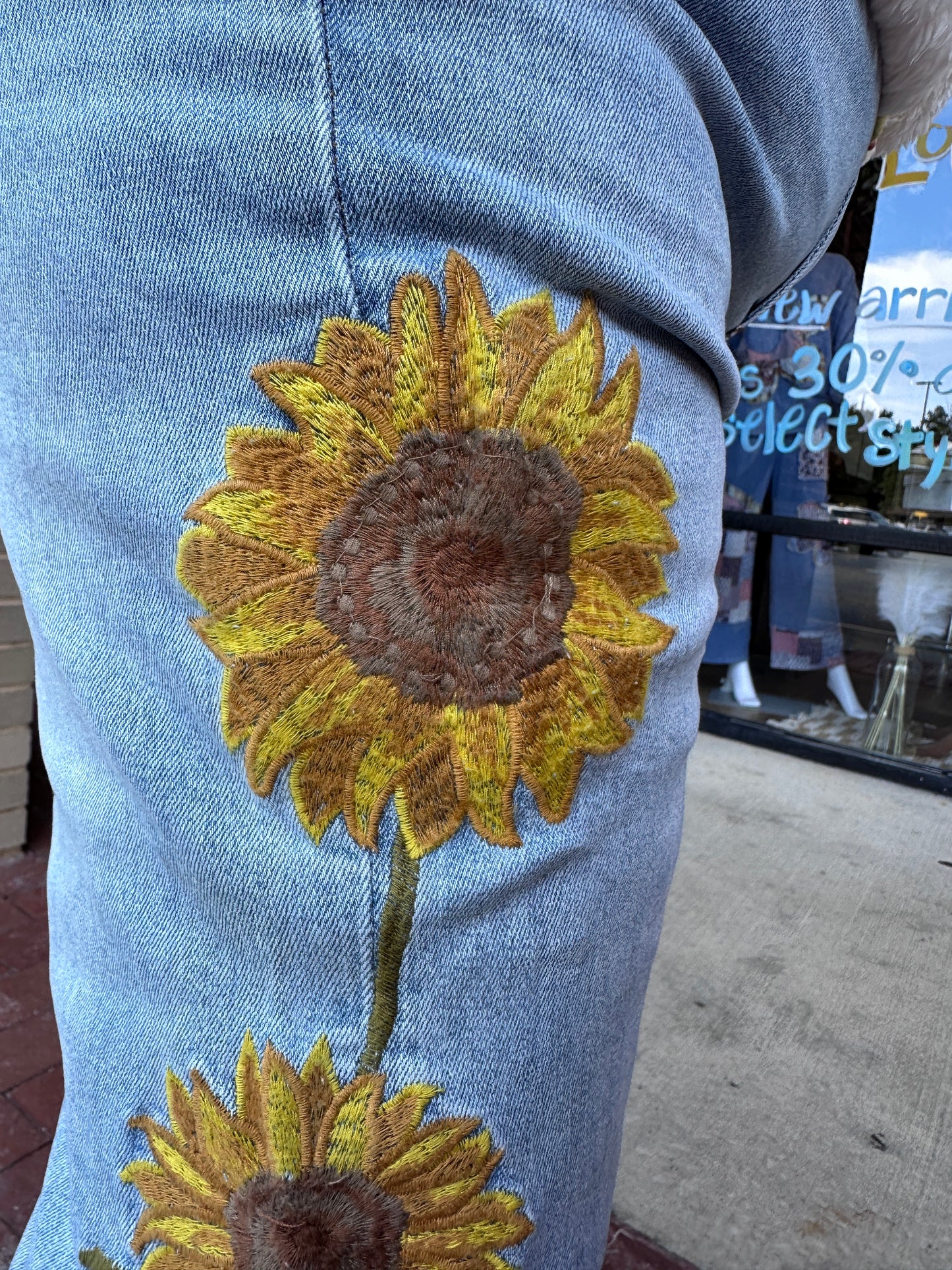 Sunflower Embroidered Jeans (OLI&HALI)