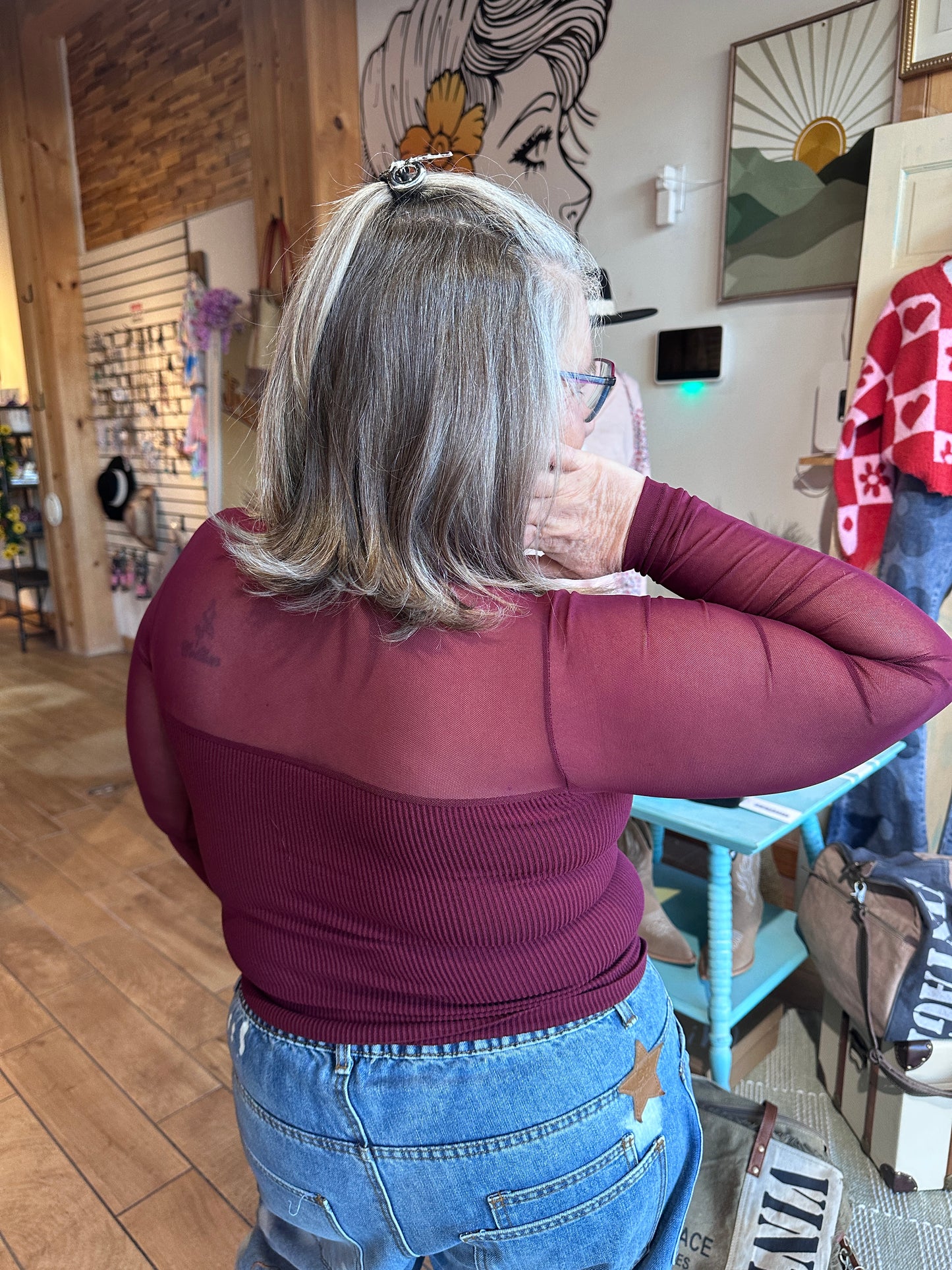 Sheer Long Sleeve Shirt