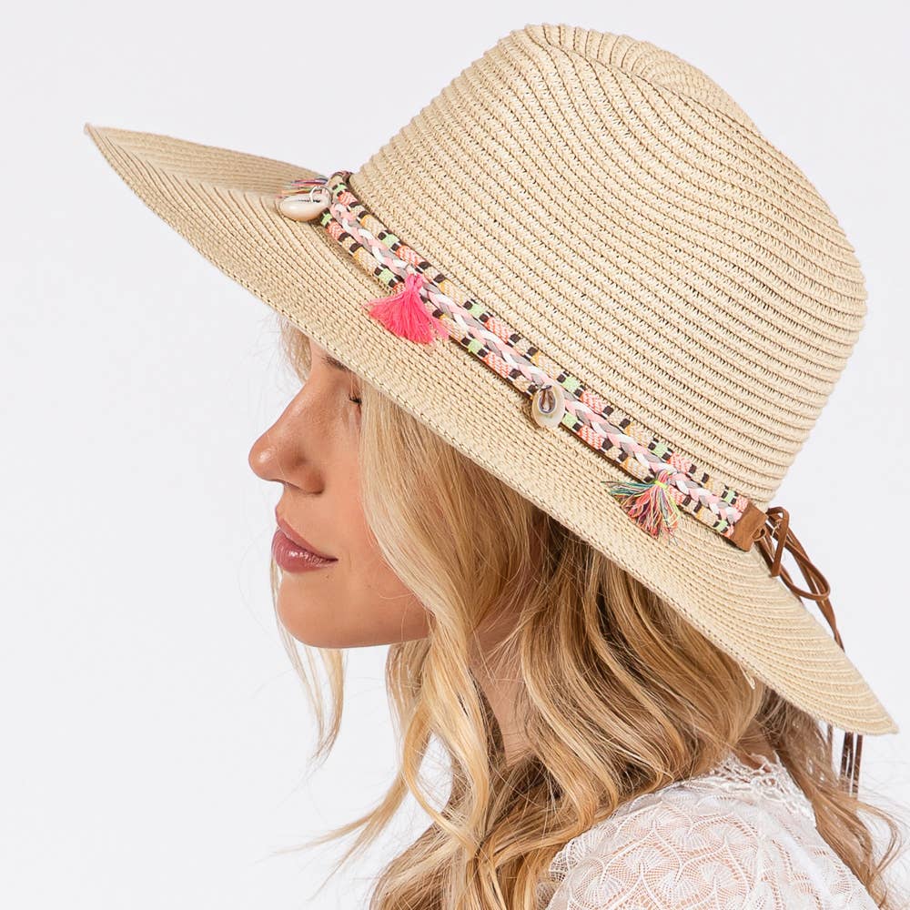 Boho Tassel Band Straw Sun Hat