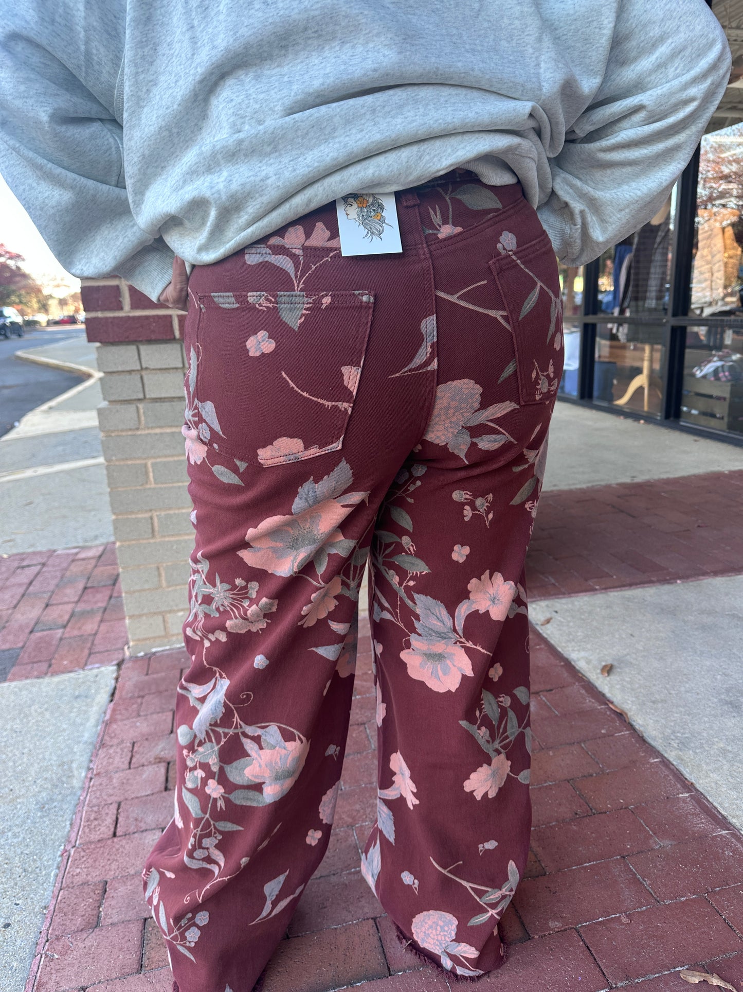Flower Print Wide Leg Pants (Easel)