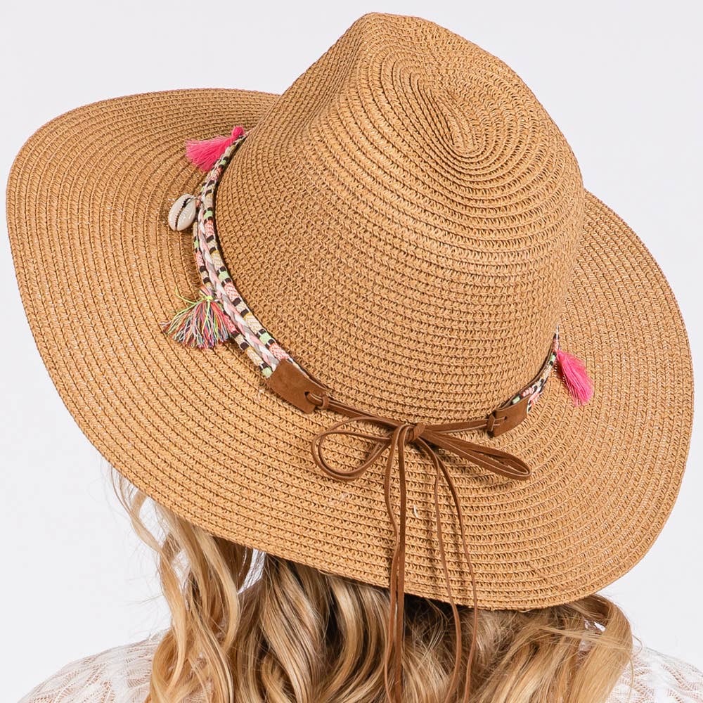 Boho Tassel Band Straw Sun Hat