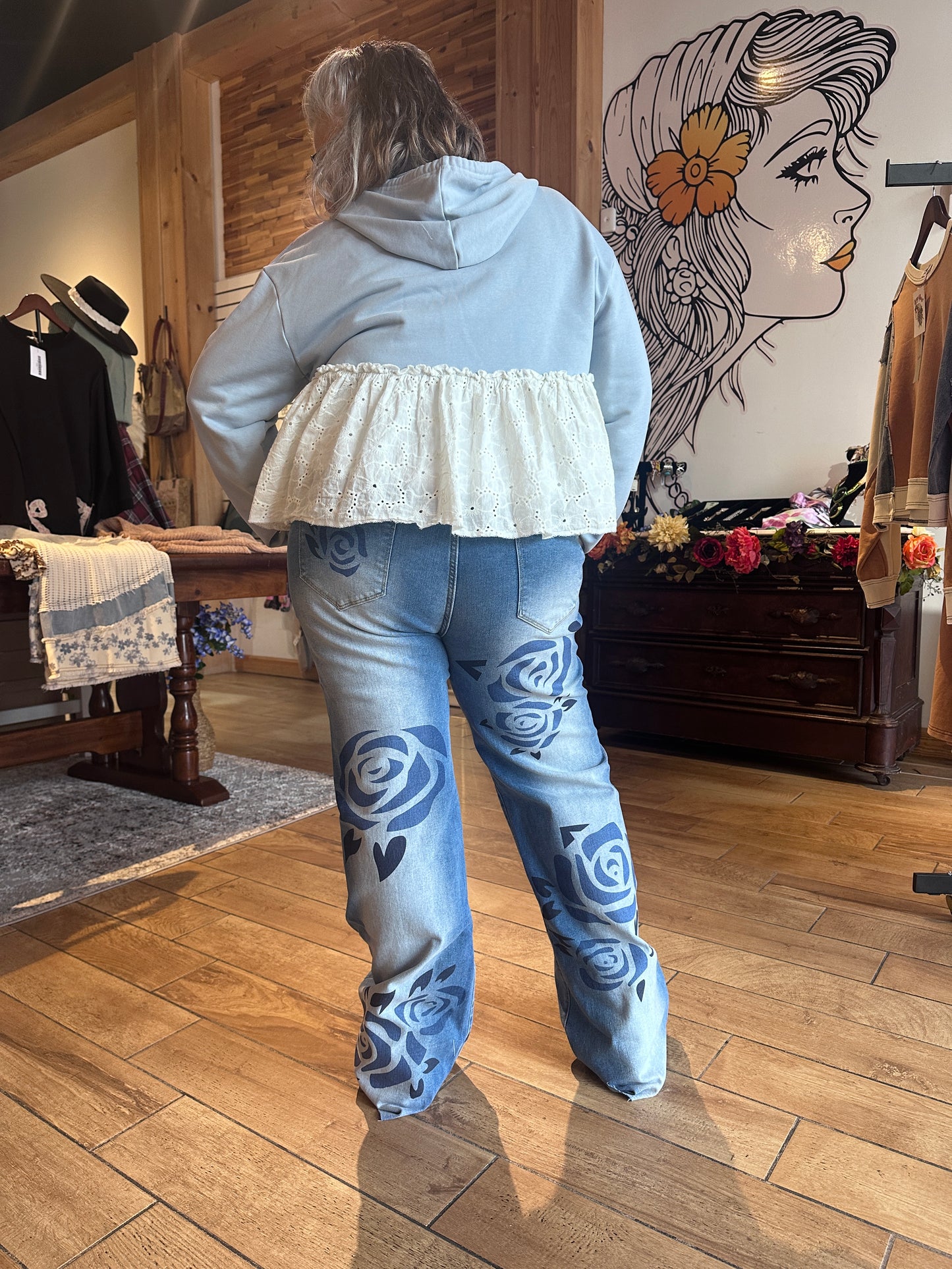 Printed Rose Jeans (OLI&HALI)