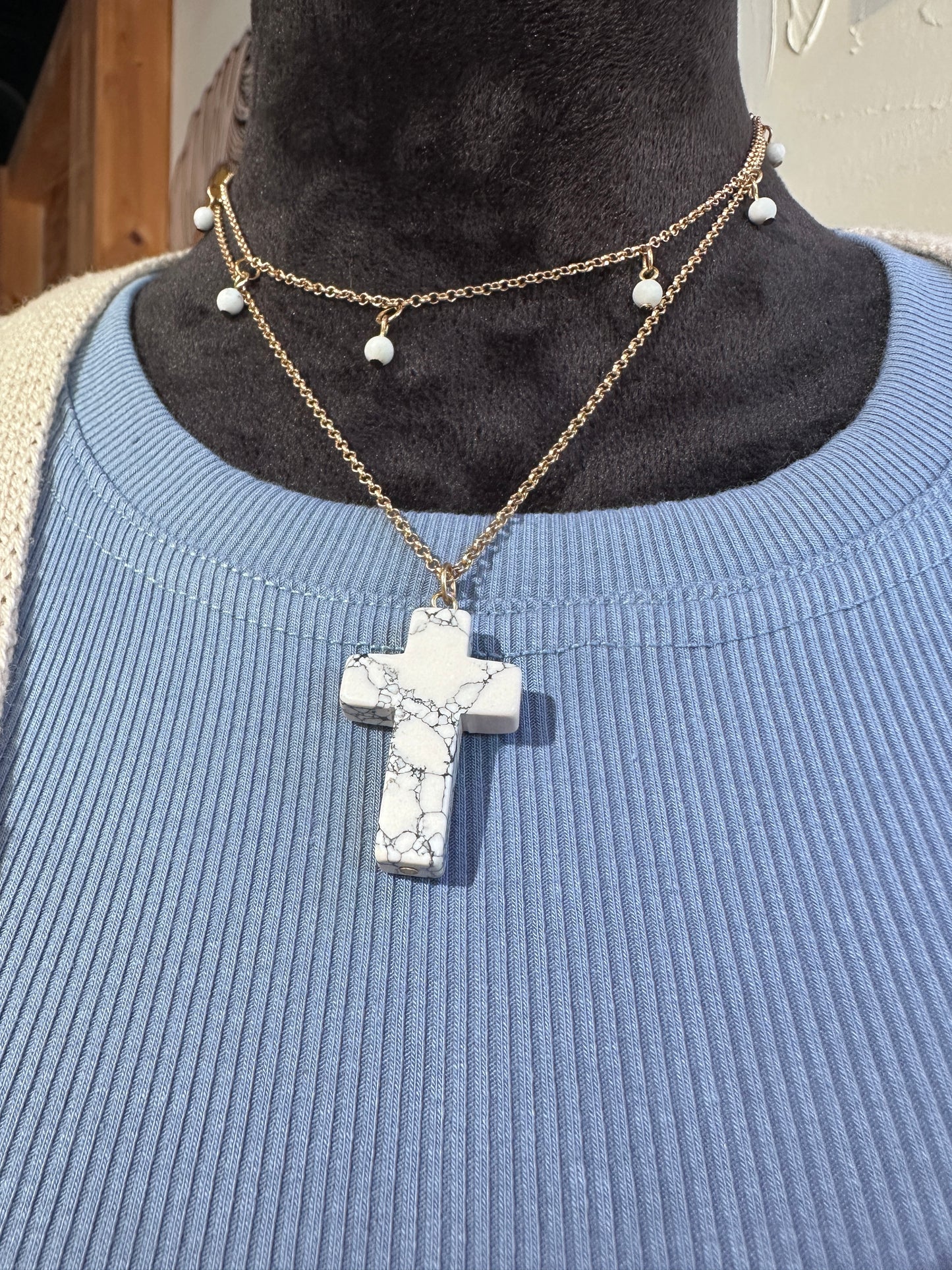 Cross Stone Necklace