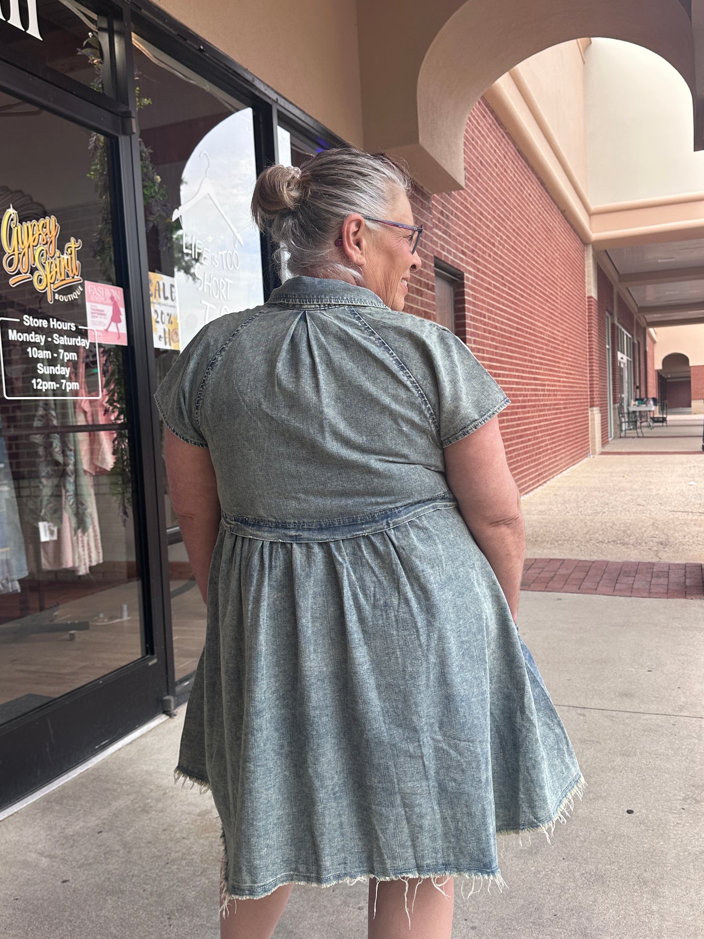 Lydia Raw Edge Denim Dress