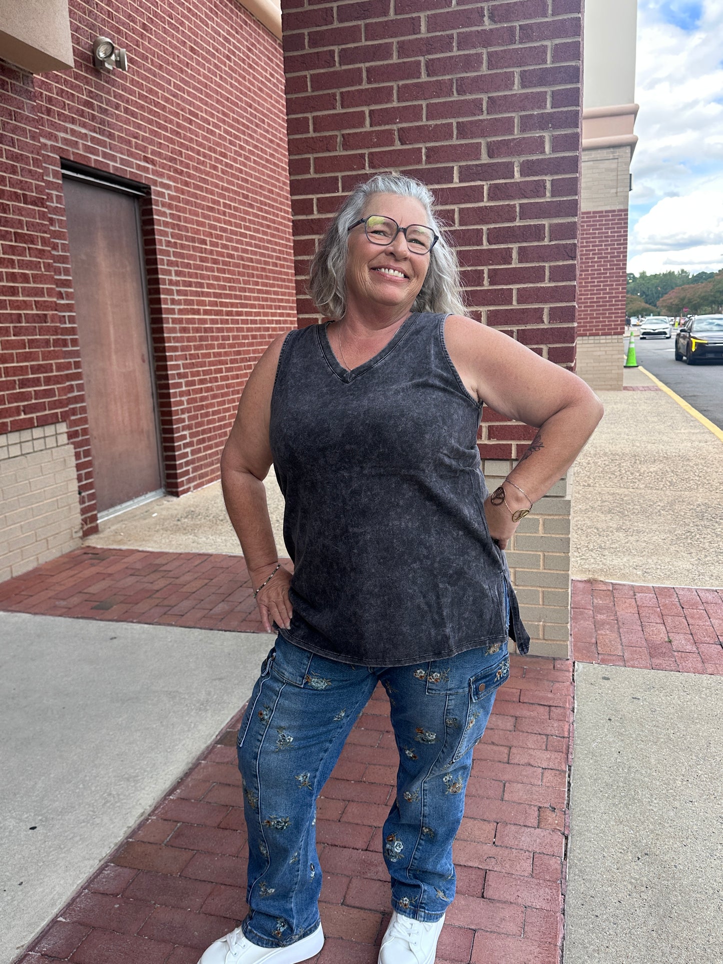 Curvy Washed Tank Top