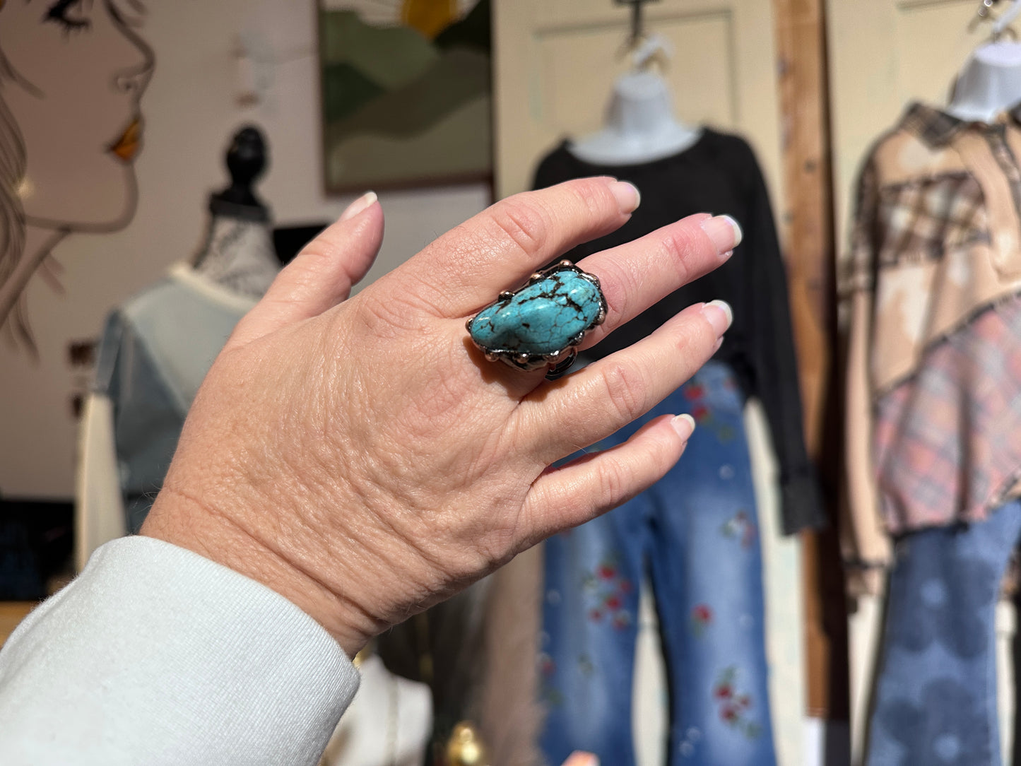 Large Turquoise Stone Ring