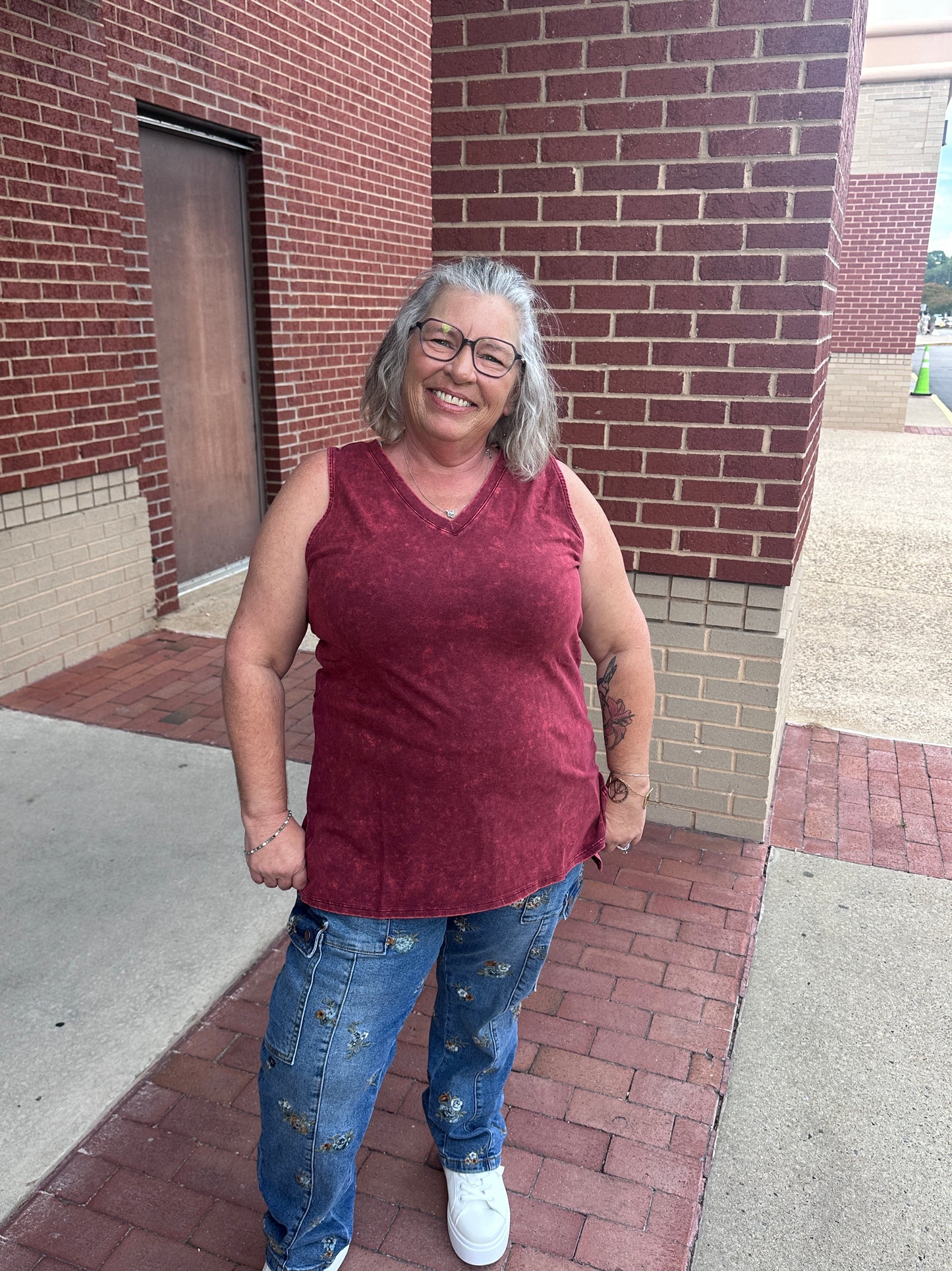 Curvy Washed Tank Top