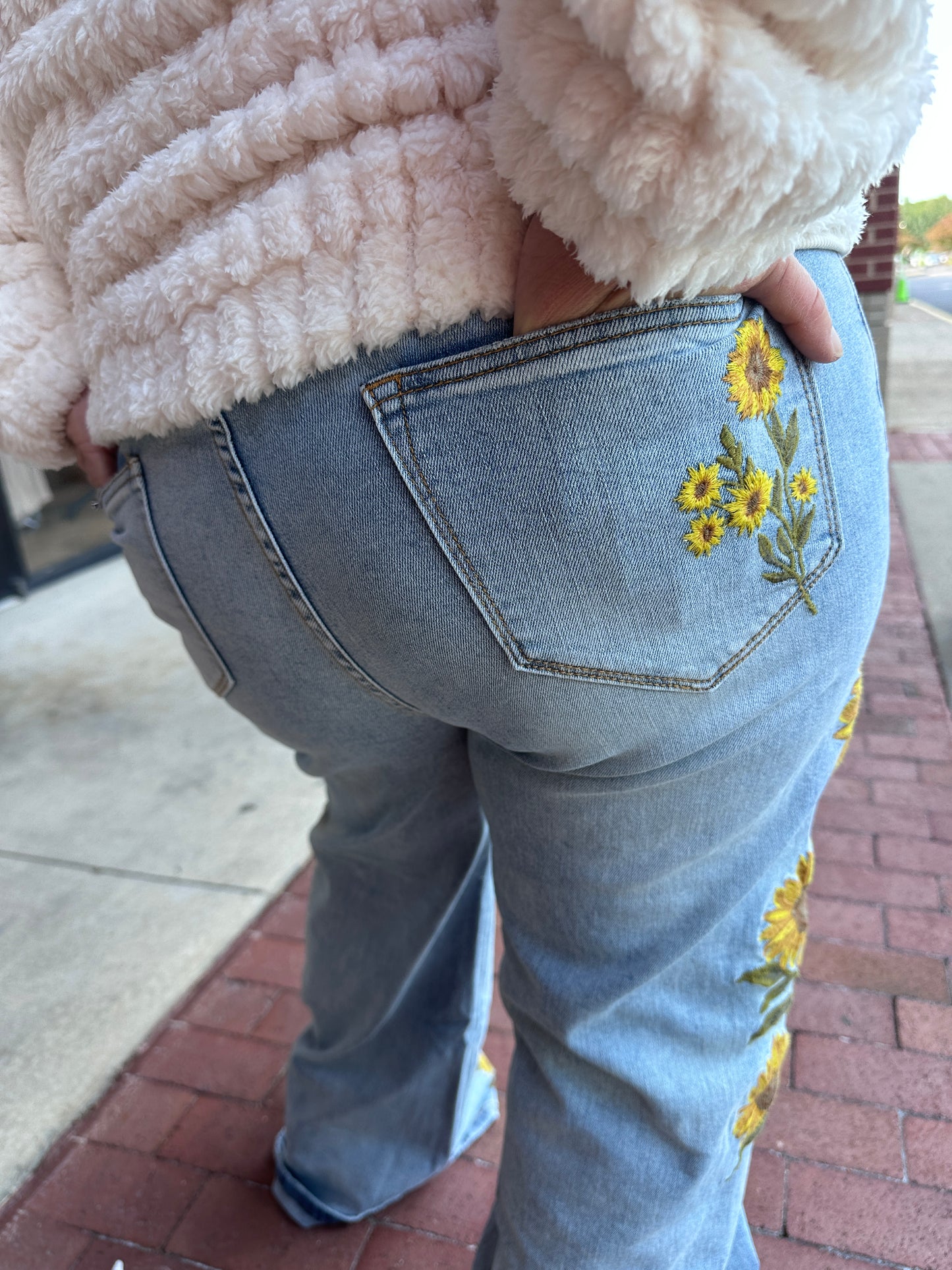 Sunflower Embroidered Jeans (OLI&HALI)