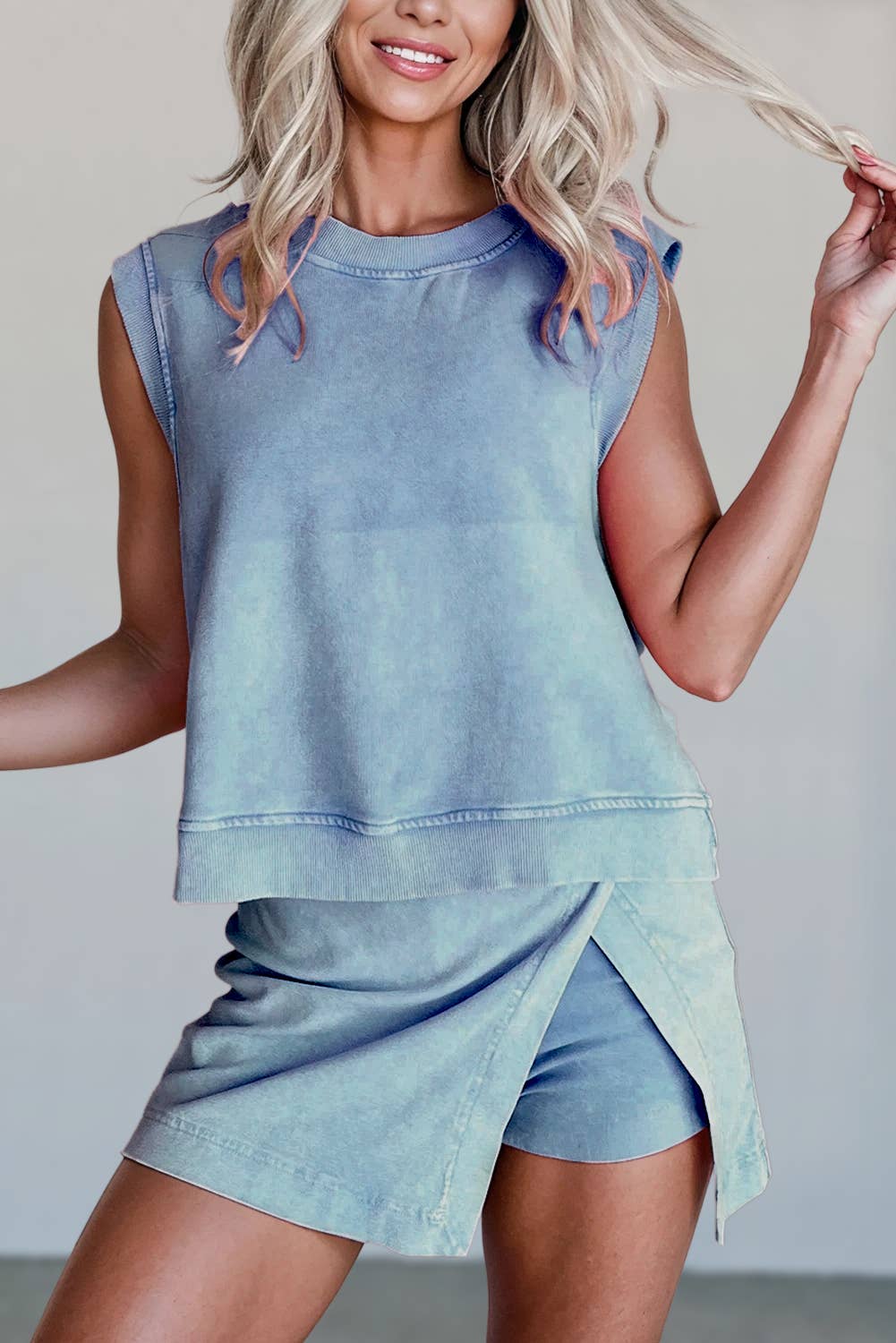 Mineral Wash Tank Top & Split Skort Set | S-XL
