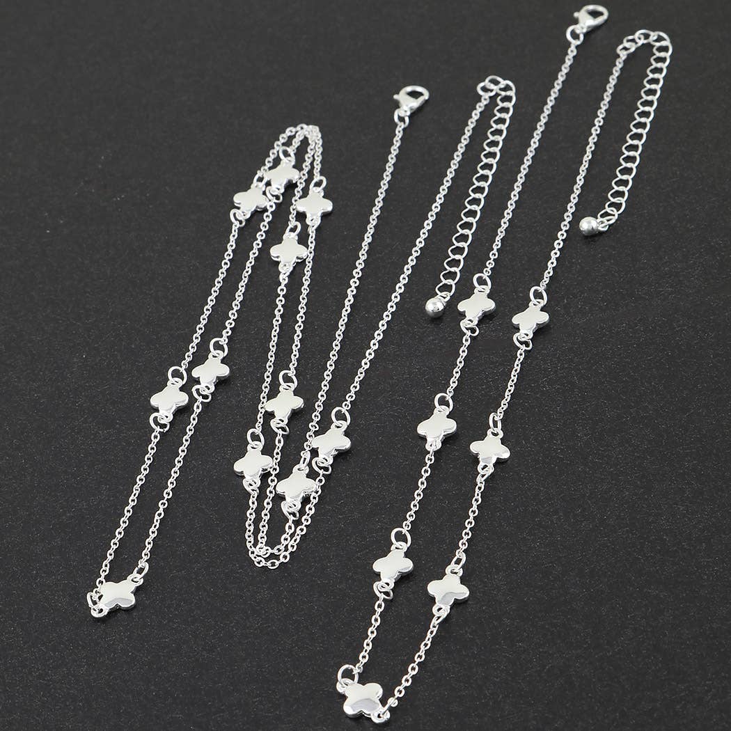 Multi Clover Charm Chain Necklace