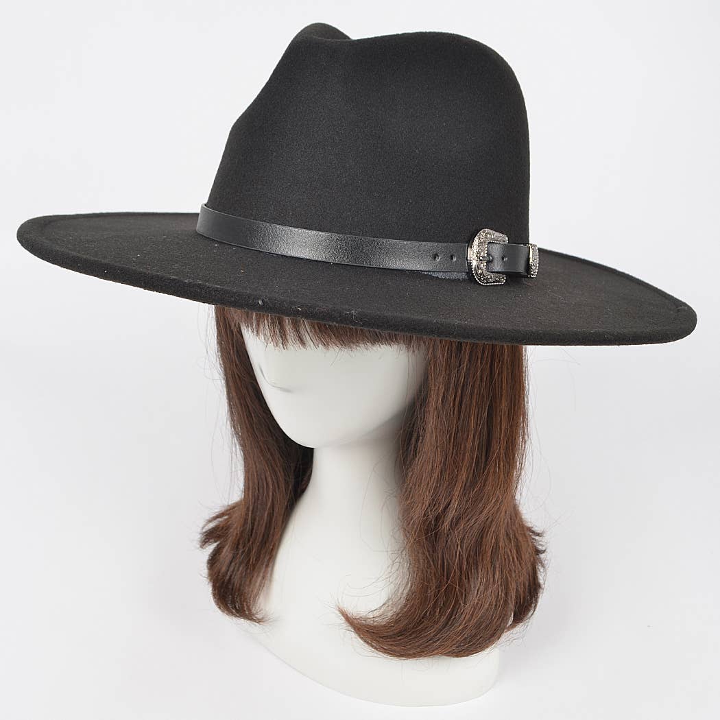 Leather Buckle Detail Fedora.