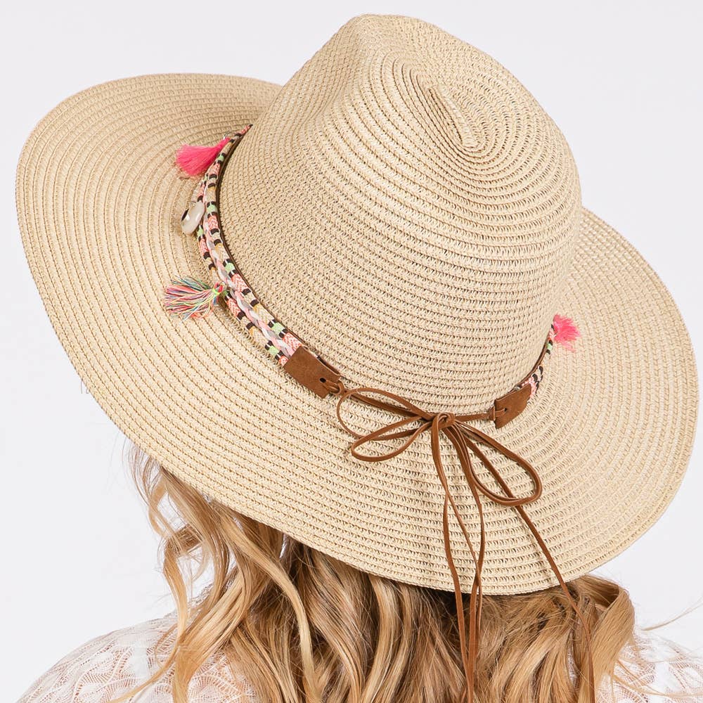 Boho Tassel Band Straw Sun Hat