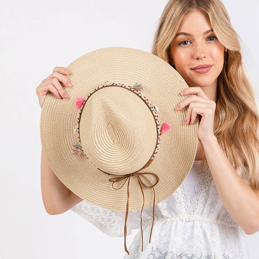 Boho Tassel Band Straw Sun Hat
