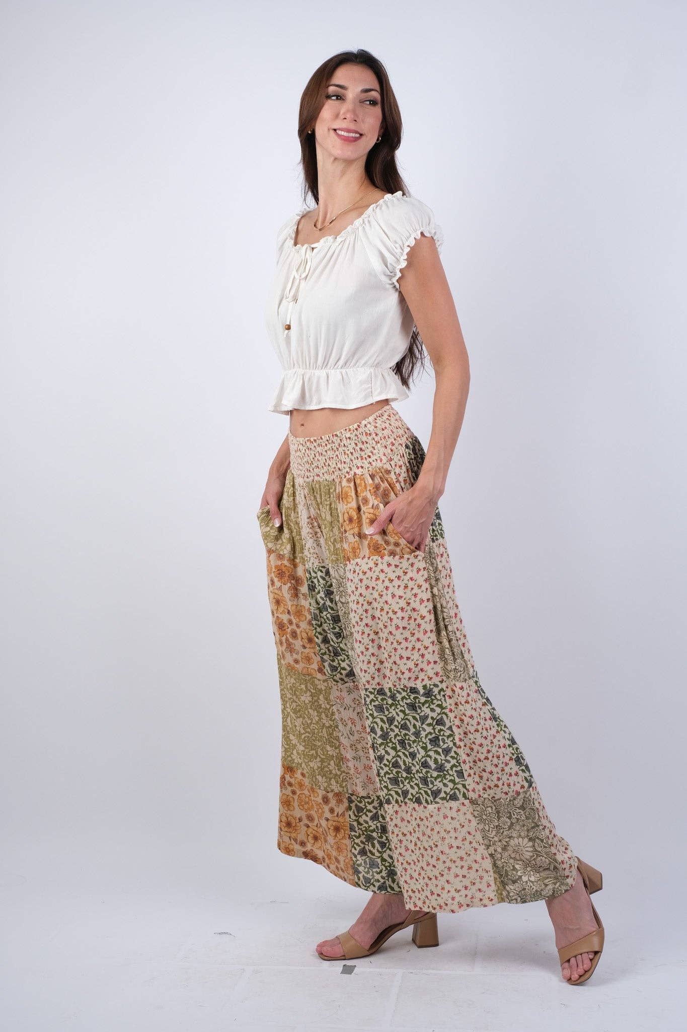 Olive Bloom Hippie Patchwork Pants (Sacred Thread)