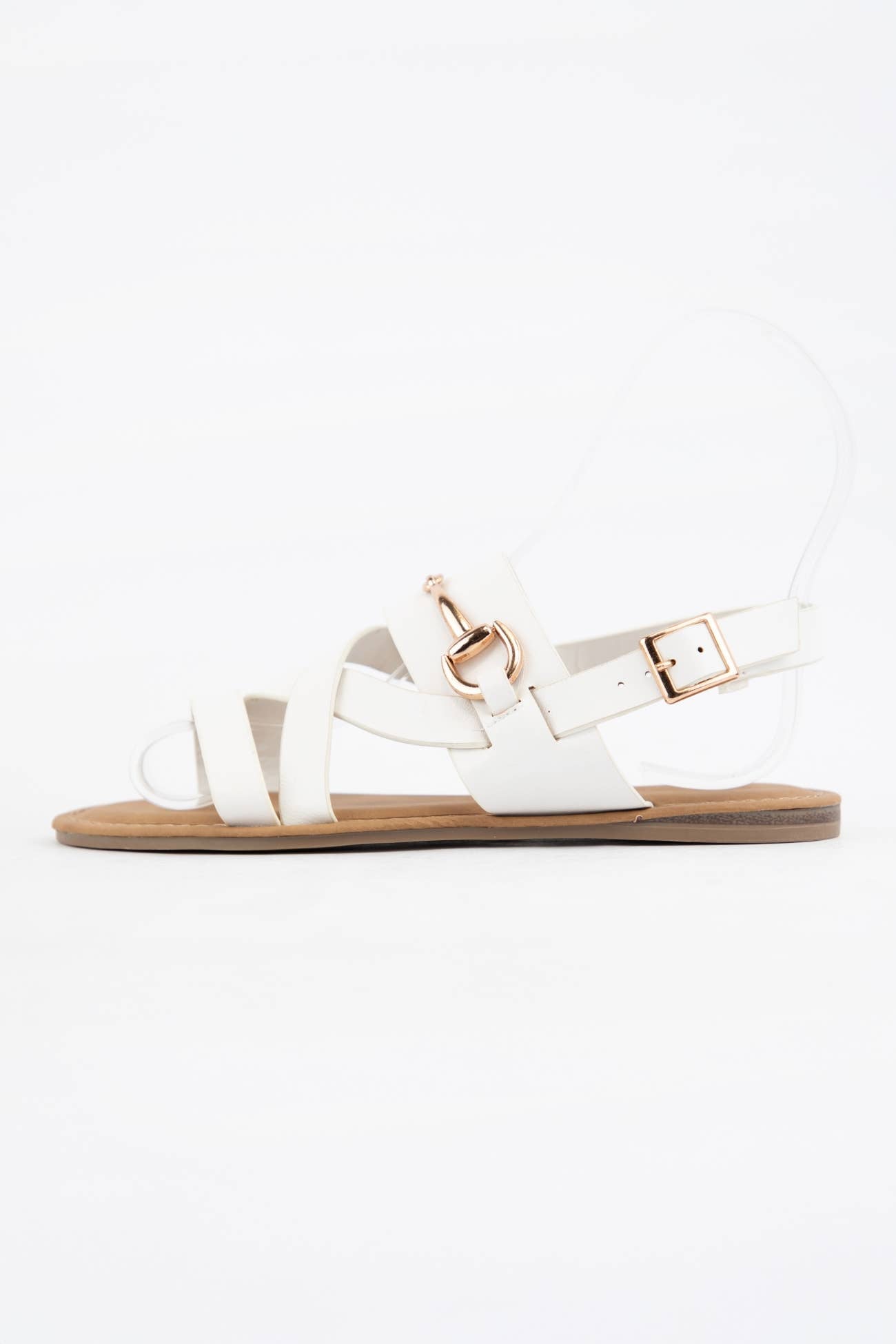 GOLDEN HORSEBIT DETAIL STRAPPY SANDALS