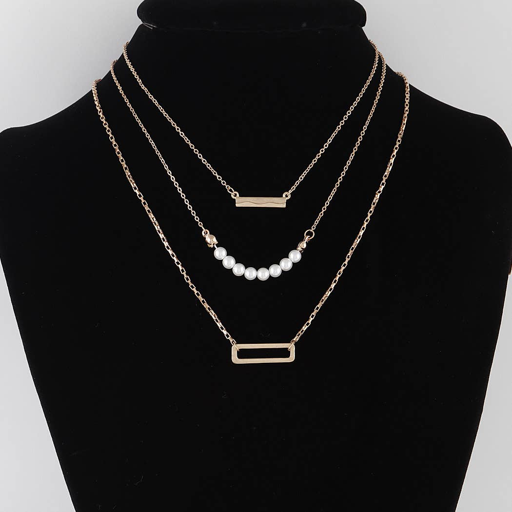 Multi Layered Bar Pendant Necklace