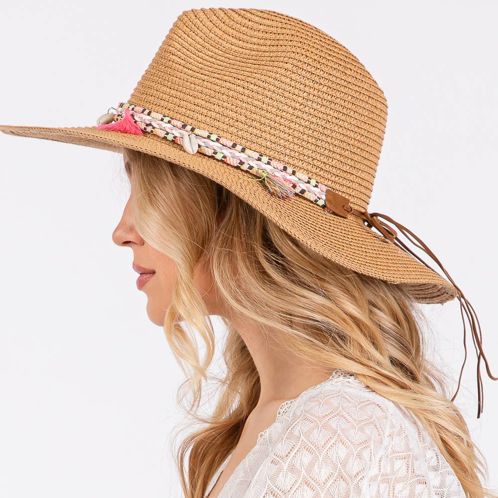 Boho Tassel Band Straw Sun Hat