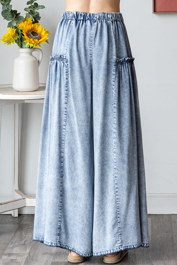 Denim Wide Leg Pants