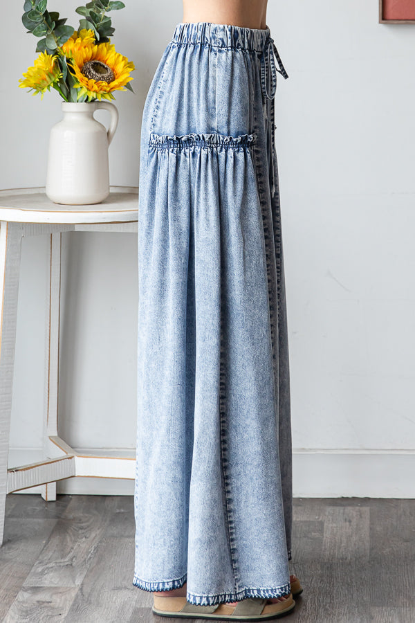 Denim Wide Leg Pants