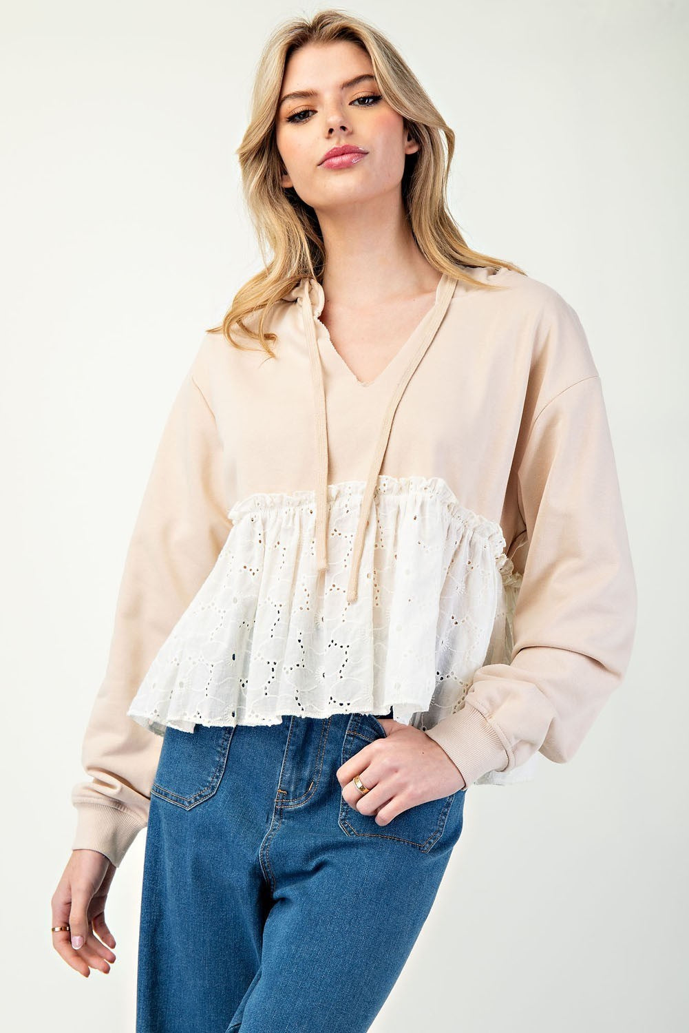 Lace Long Sleeve Hoodie (ee:some)