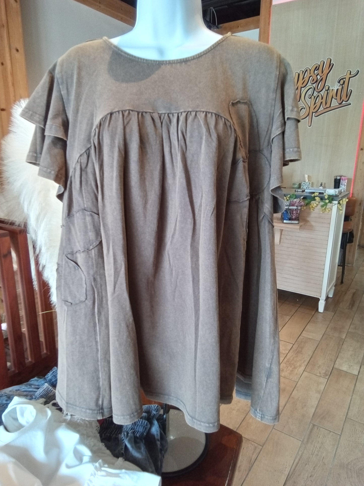 Mineral Wash Wing Sleeve Shirt (Easel)