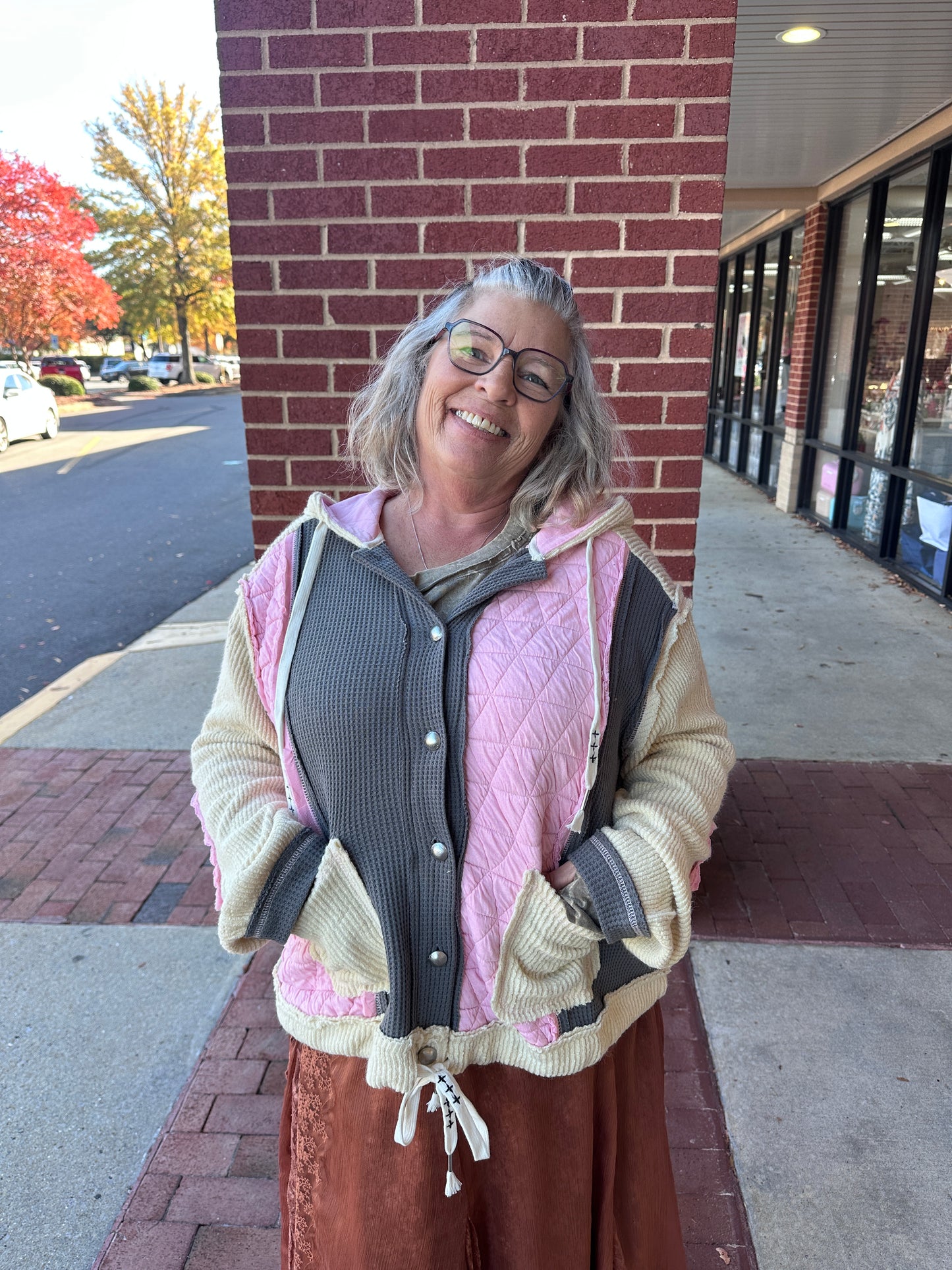 Multi Fabric Hooded Shacket (POL)