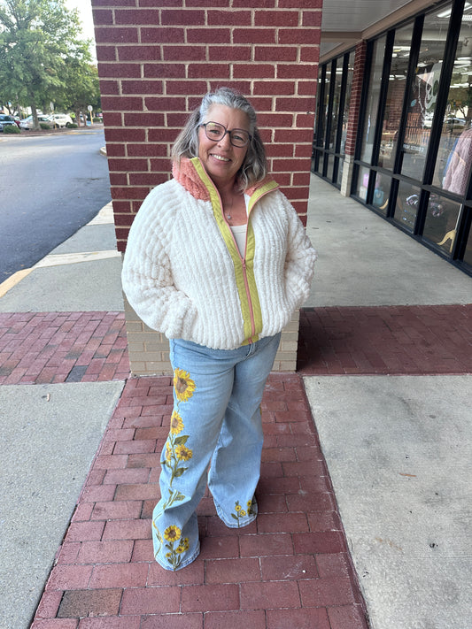 Sunflower Embroidered Jeans (OLI&HALI)