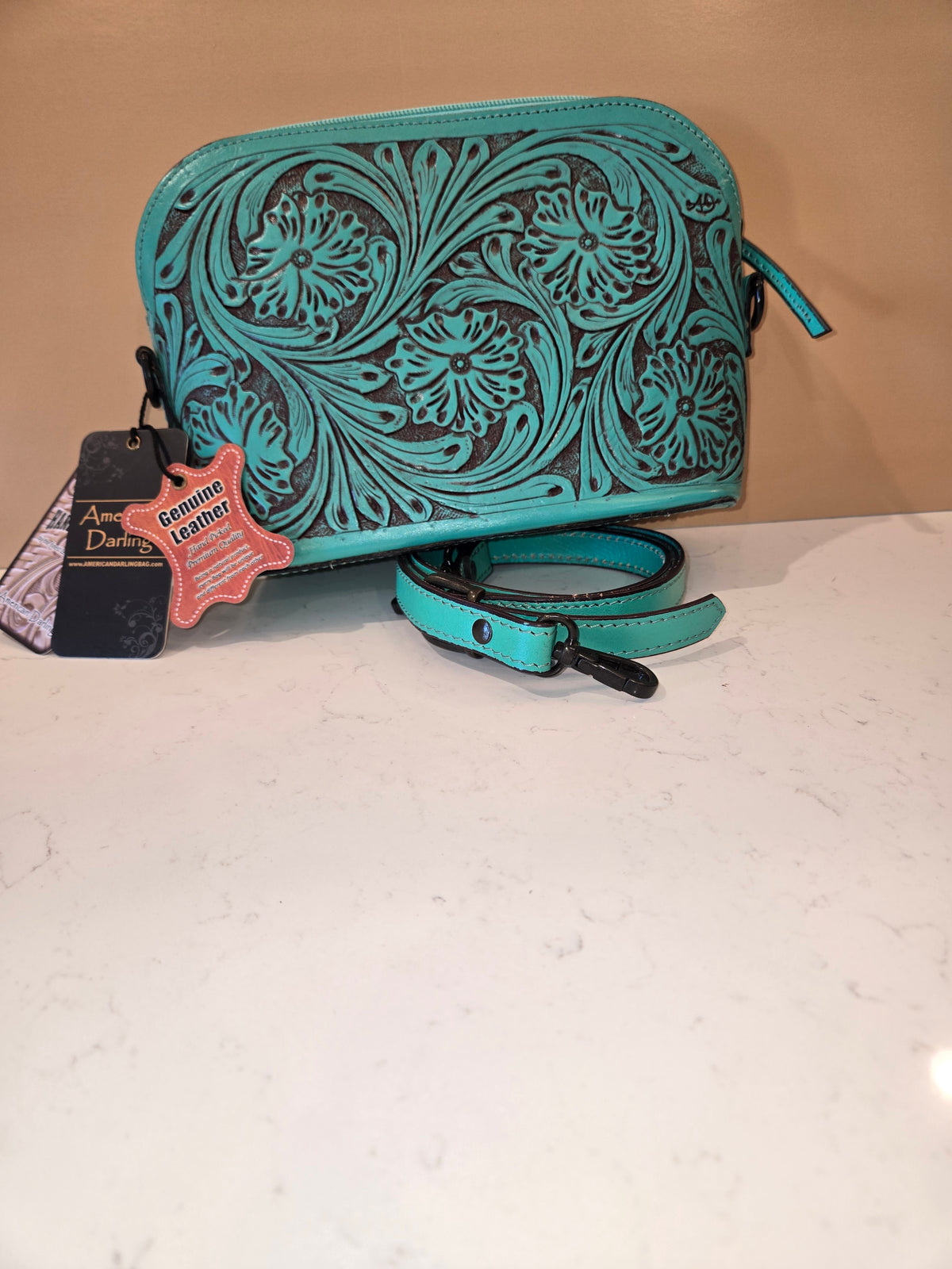 Clutch or Crossbody Handtooled Leather