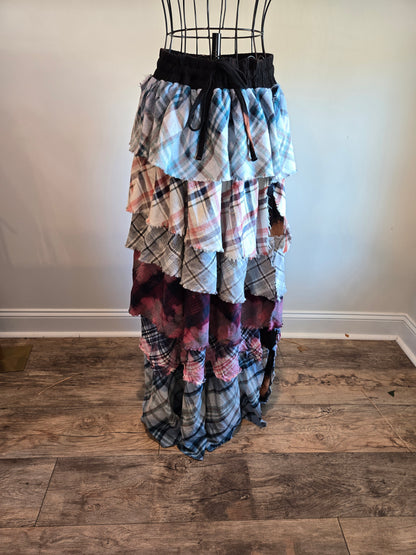 Ruffle Flannel Skirt (A Rare Bird)