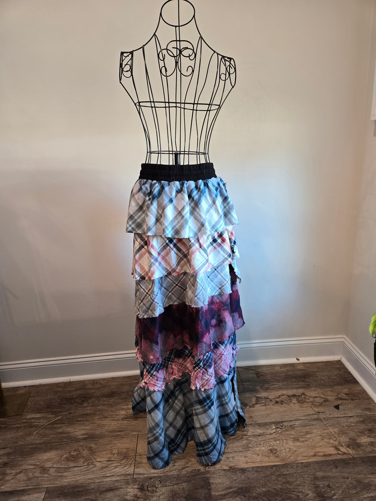 Ruffle Flannel Skirt (A Rare Bird)