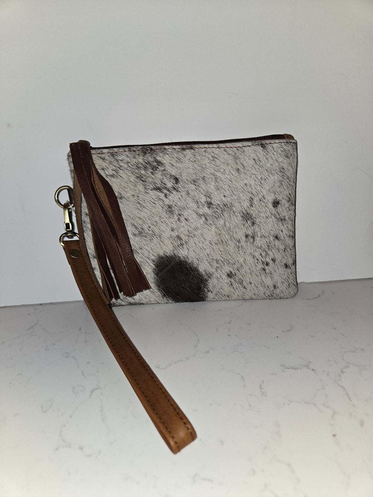 Collette Cowhide Wristlet