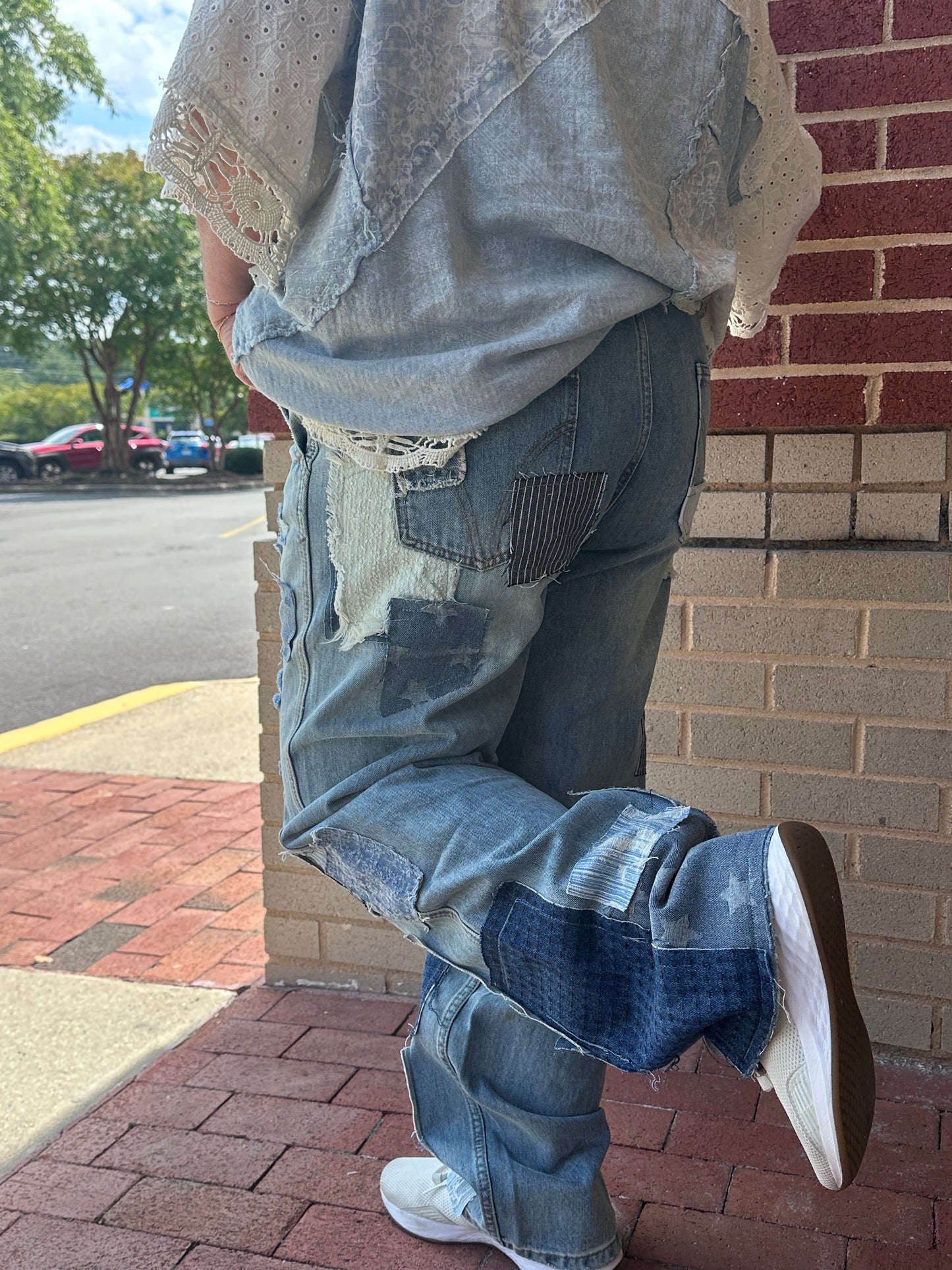 Lydia Patchwork Distressed Jeans (OLI&HALI)