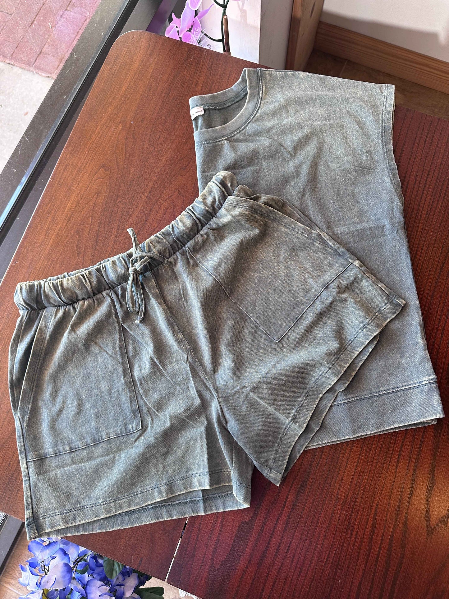 Cotton Muscle Tee Short Set