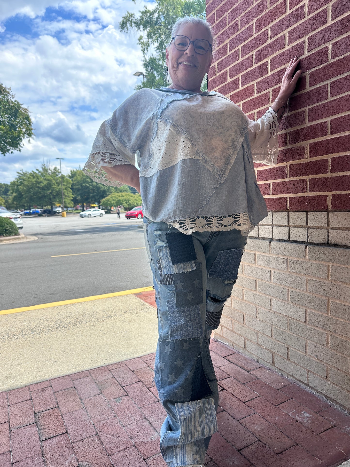 Lydia Patchwork Distressed Jeans (OLI&HALI)