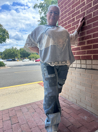 Lydia Patchwork Distressed Jeans (OLI&HALI)