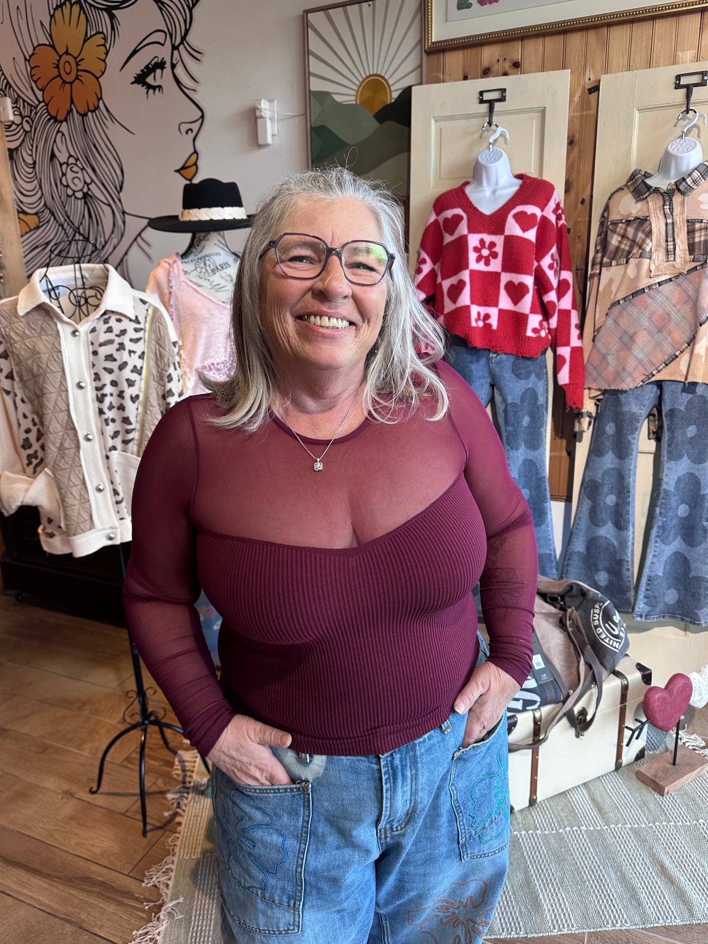 Sheer Long Sleeve Shirt