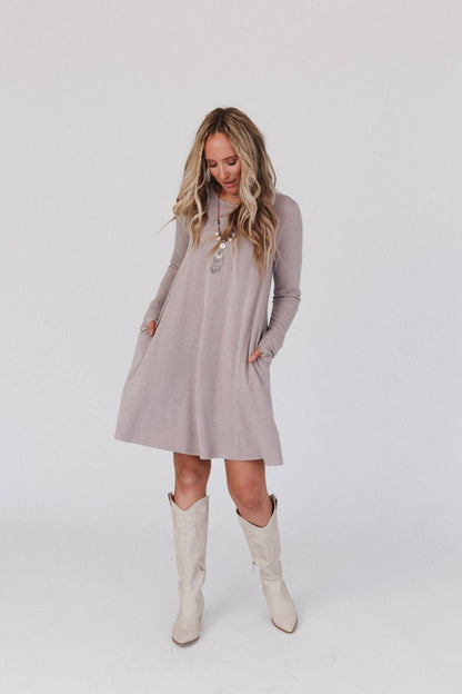 Jake Long Sleeve Crewneck Dress