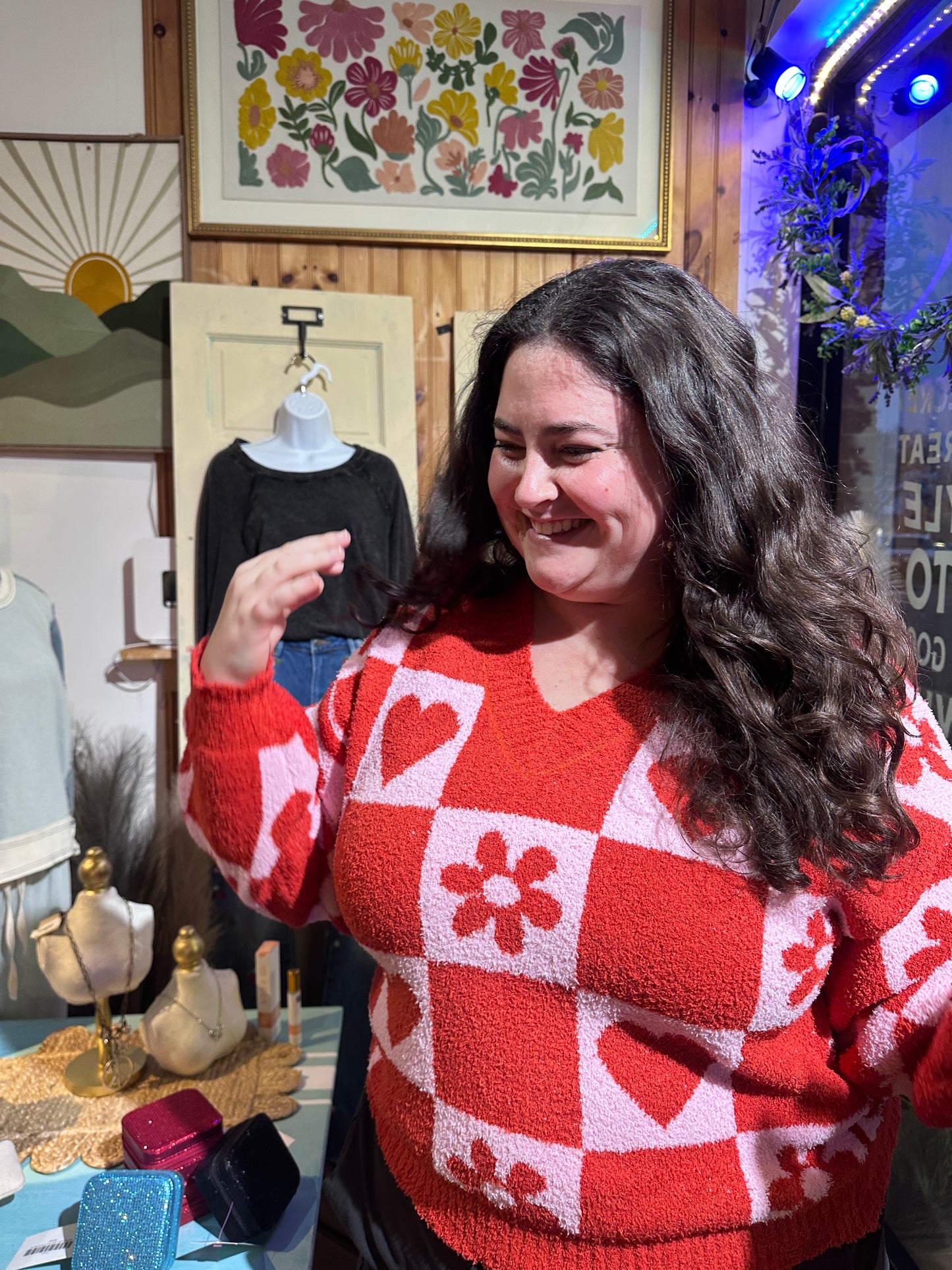 Heart Flower Distressed Sweater (POL)