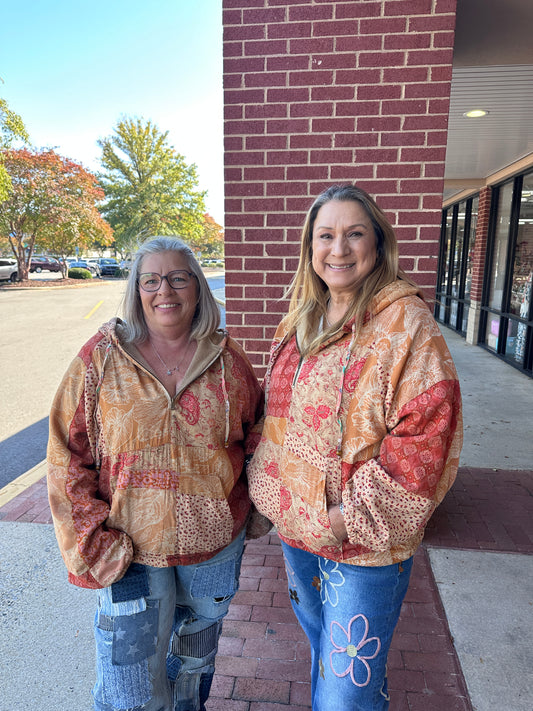 Fleeced Patchwork Baggy Hoodie (SacredThread)