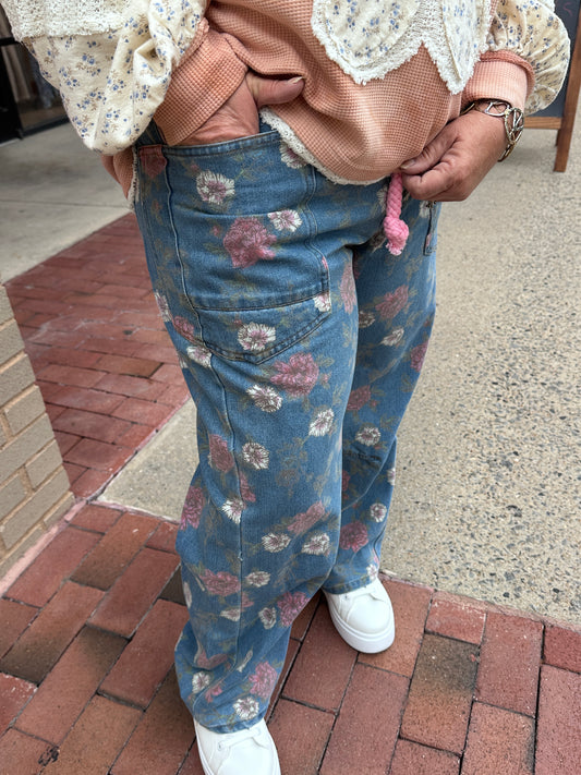 Autumn Rose Barrel Jeans (eesome)